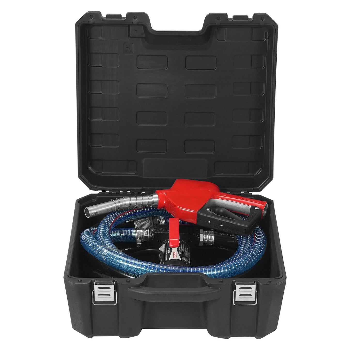 Fuel Transfer Pump, 12V DC 10 GPM 1/4 HP, Portable Electric Diesel Transfer Pump with Automatic Shut-Off Fuel Nozzle, High Flow, Long Inlet & Outlet Hose for Diesel, Kerosene, Transformer Fuel