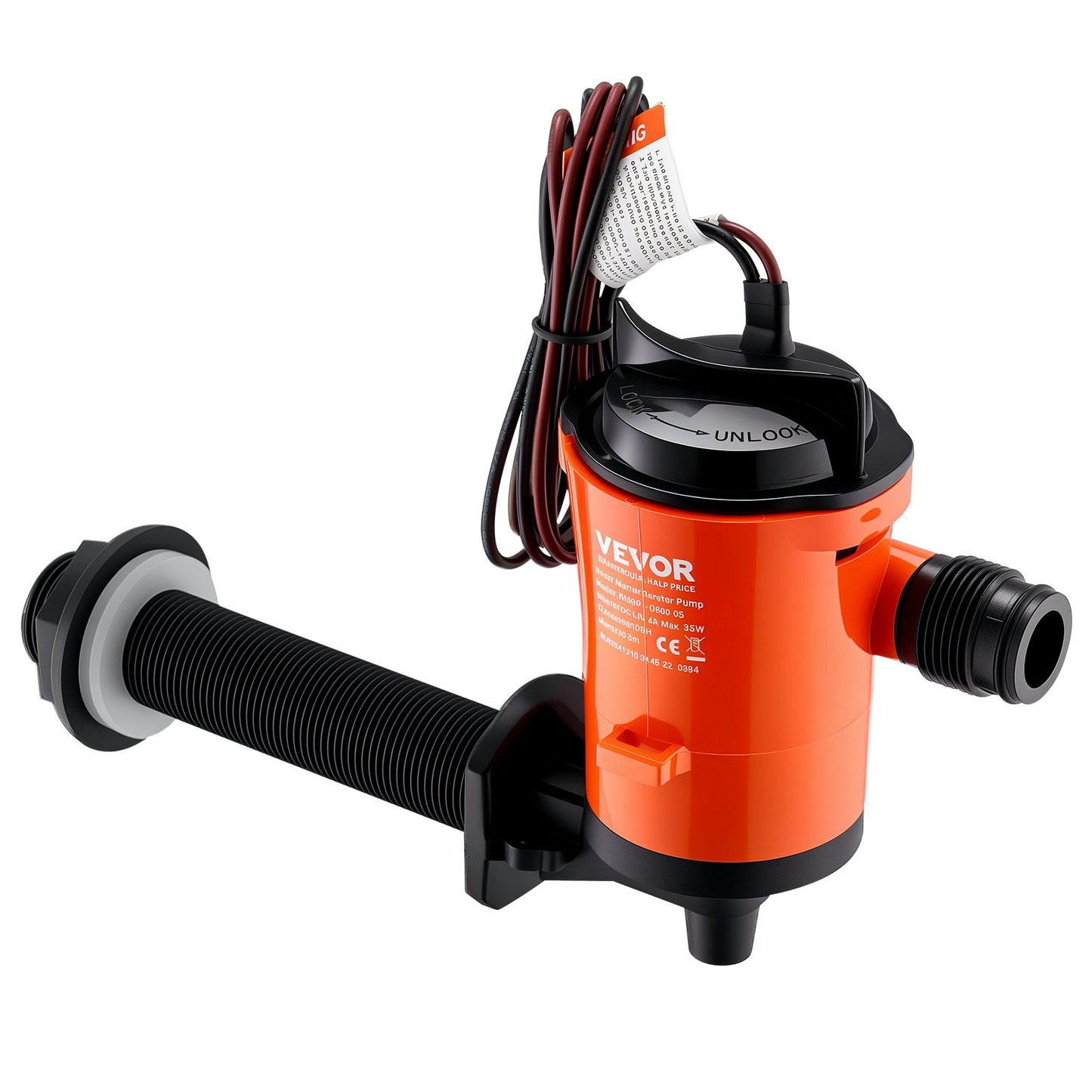Livewell-Pumpe für Boot, 12 V, 800 GPH, 90 ° Livewell-Belüftungspumpe, Köderbrunnenpumpe