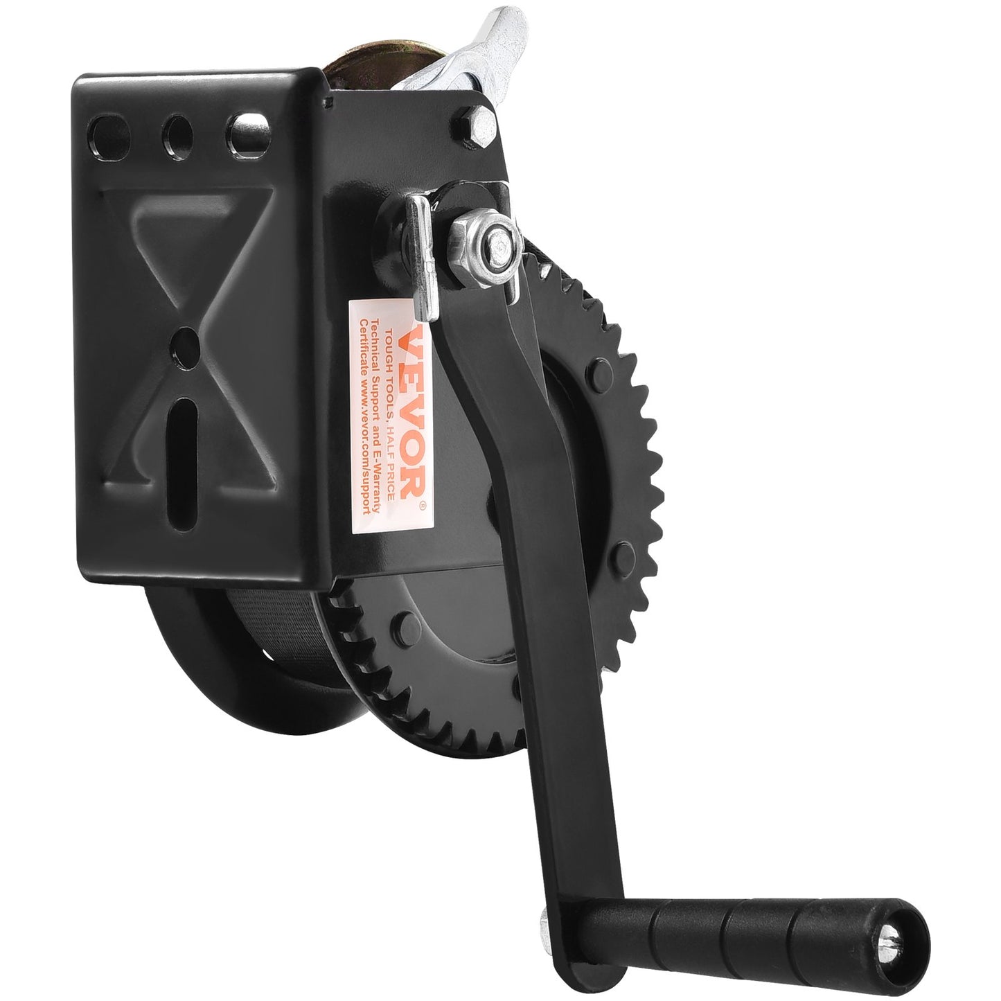 Handwinde, 1200 lbs Zugkraft, Bootsschleppwinde, Hochleistungs-Seilkurbel mit 23 Fuß Polyestergurt und Zweiwegeverriegelung, manuell betriebene Handkurbelwinde zum Schleppen von Anhängern, Booten oder Geländefahrzeugen