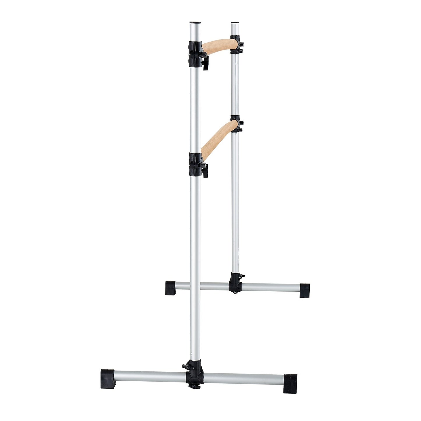 Ballet Barre, 6 Ft Double Beechwood Barre Bar for Home, Freestanding Portable Ballet Stretching Dance Bars, Height Adjustable Anti-Wobble Fitness Gym Equipment, for Pilates Balance Workout