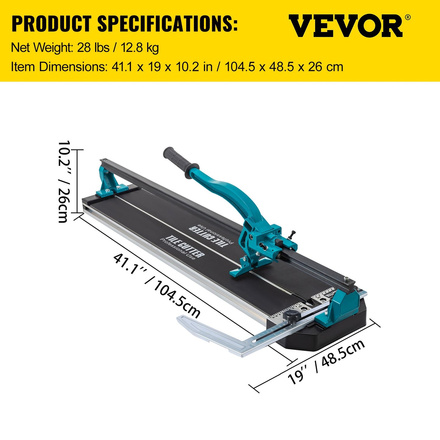Tile Cutter 31 Inch,Manual Tile Cutter Single Rail with Precise Laser Positioning, Alloy Cutter Wheel with Ergonomic Handle, Accurate Rulers, For Large Tile 0.24\"-0.59\" Thickness