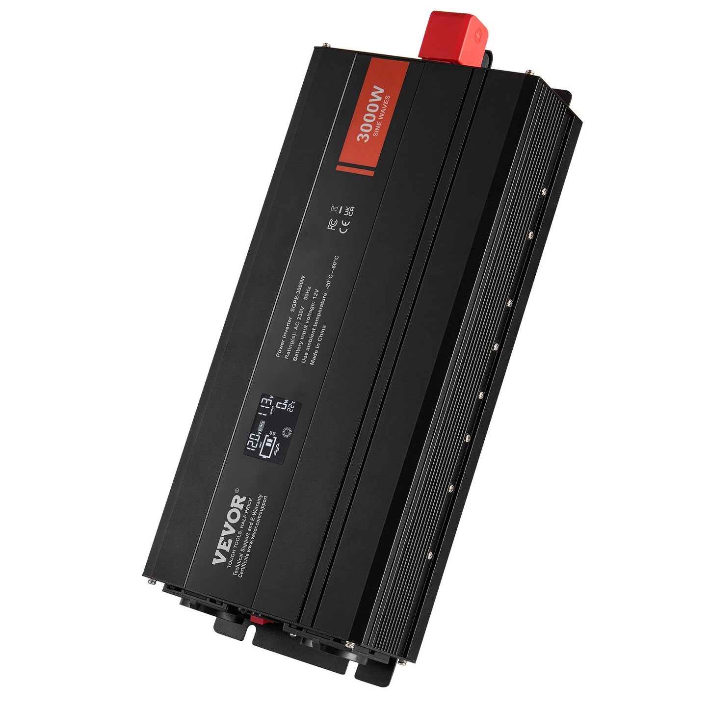 Pure Sine Wave Power Inverter 3000W DC12V till AC230V LCD-fjärrkontroll CE