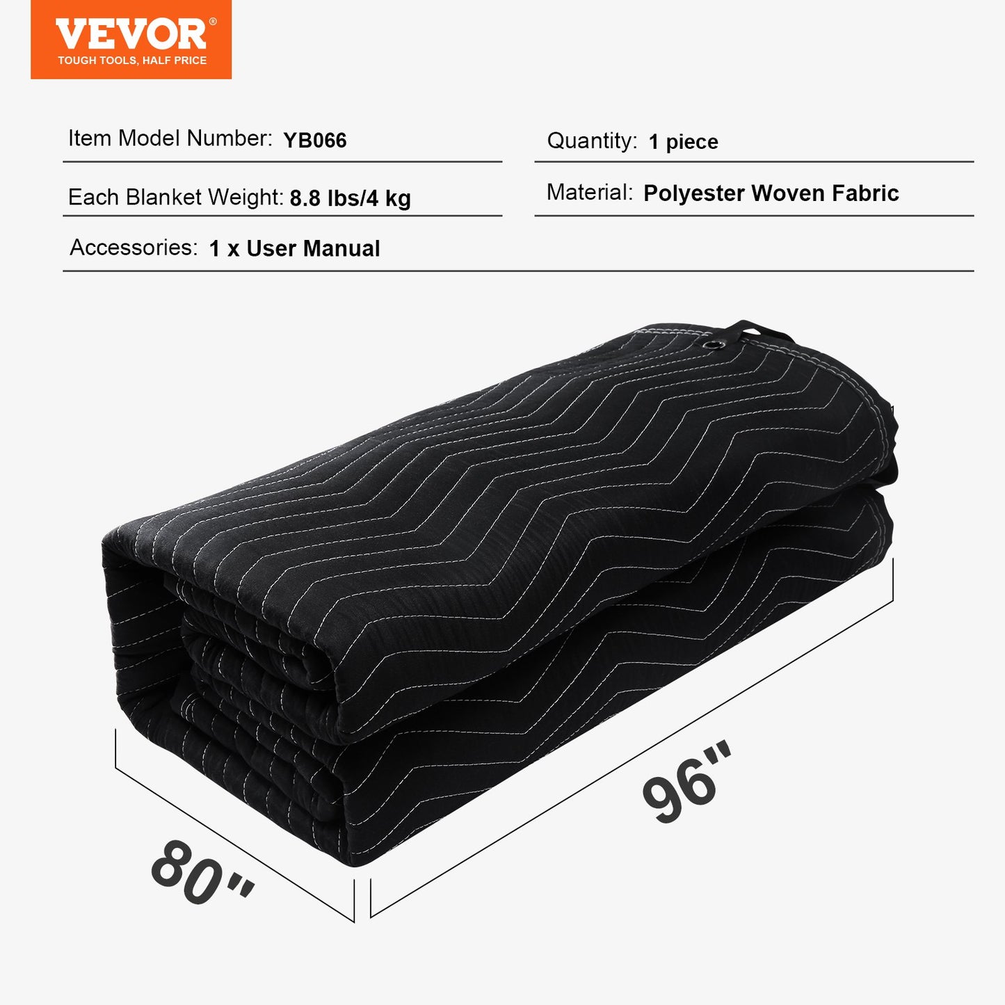 Sound Dampening Blanket, 96" x 80", Extra Large Studio Grommeted Soundproof Blanket with Grommets, Light Blocker for Door Acoustic Noise Blocking Blanket Studio Sound Absorption Sheet, Black