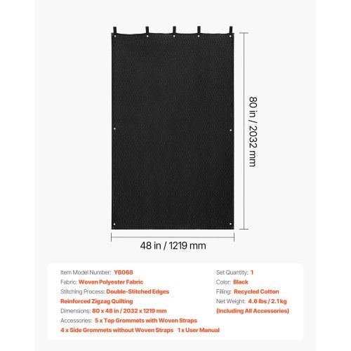 ljuddämpande filtar, ljudisolerade gardiner med 2032 x 1219 mm, ljudisolerad filt med öljetter, studiofilt med öljetter, för fönster, dörr, ljusblockerare, musikinspelning, svart | EU