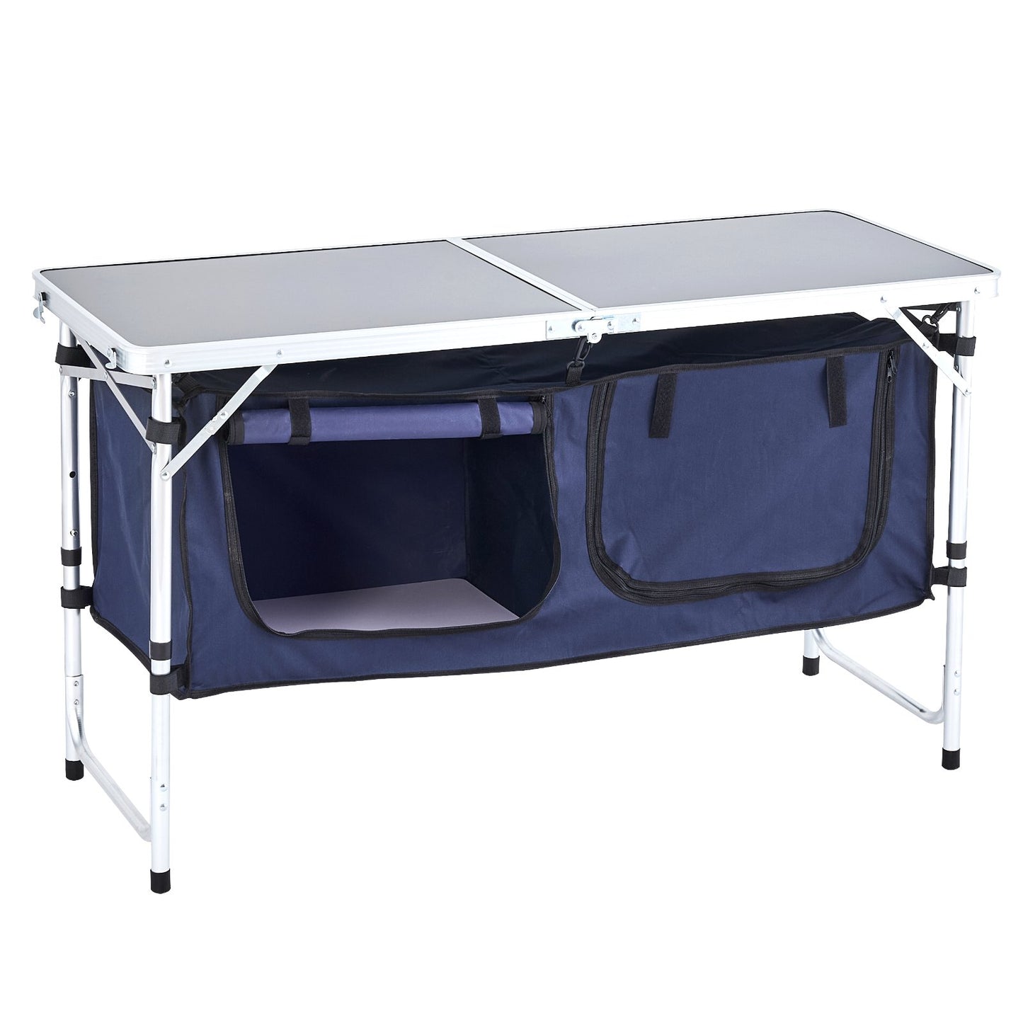 Camping Kitchen Table Foldable Portable Cook Station 3 Adjustable Heights