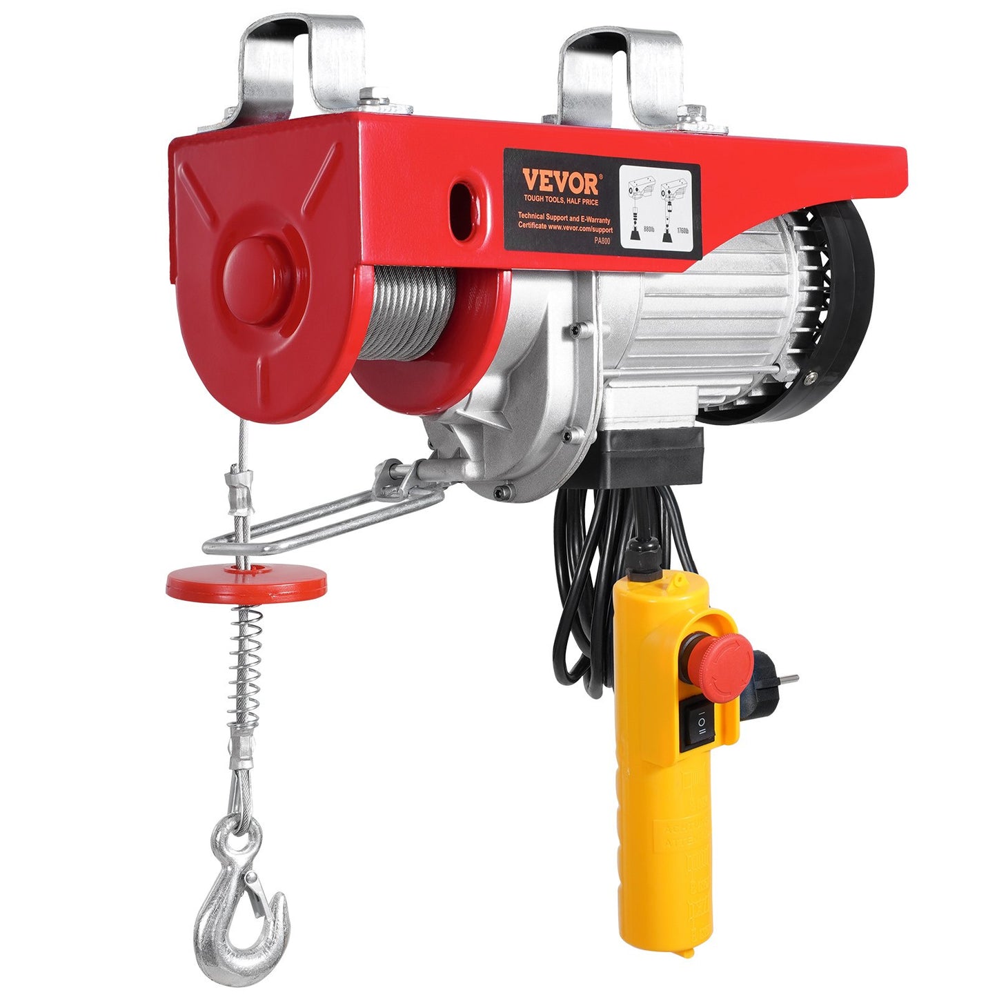 Elektrische Hebekranwinde 1760 lbs mit 14 ft Kabelfernbedienung 230V