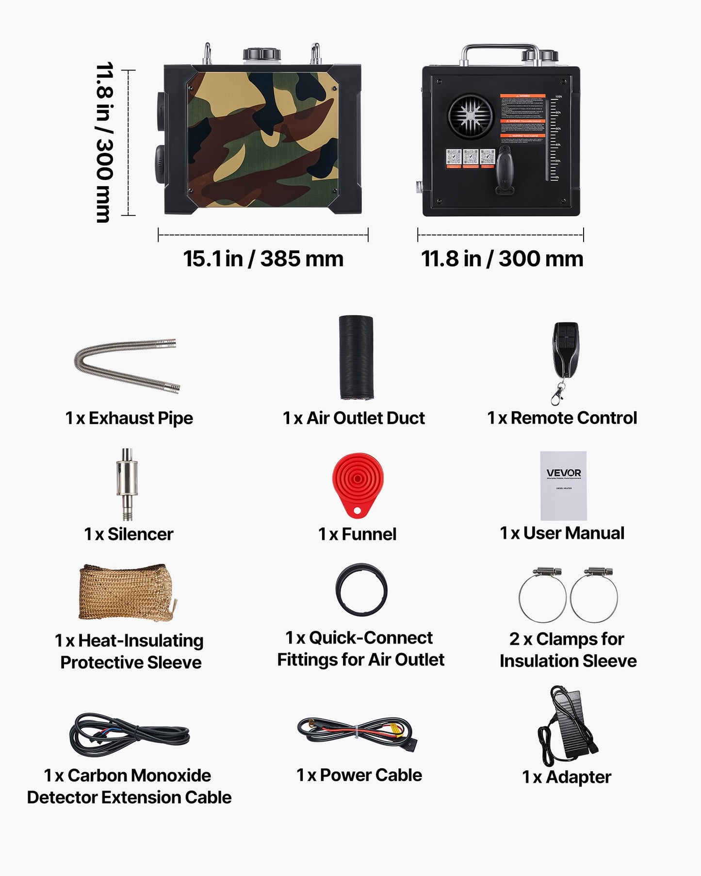 Diesel Heater, 8KW, DC 12V/24V, All in One Portable Diesel Air Heater with Bluetooth APP Control, Remote Control and LCD Screen, 1.9 Gal Fuel Tank for Trucks, Vans, RVs, Campers, and Garages