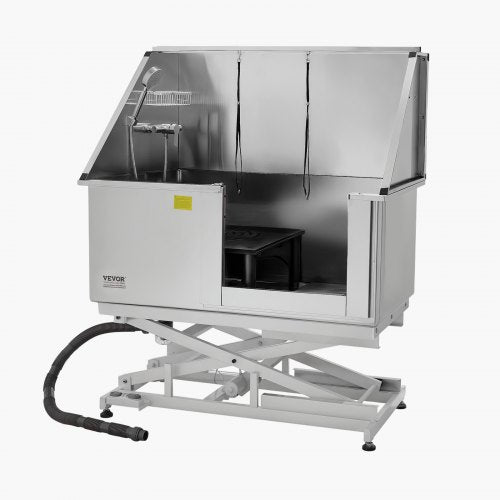 127 cm elektriskt hundtrimbadkar i rostfritt stål med vattenfilter | EU