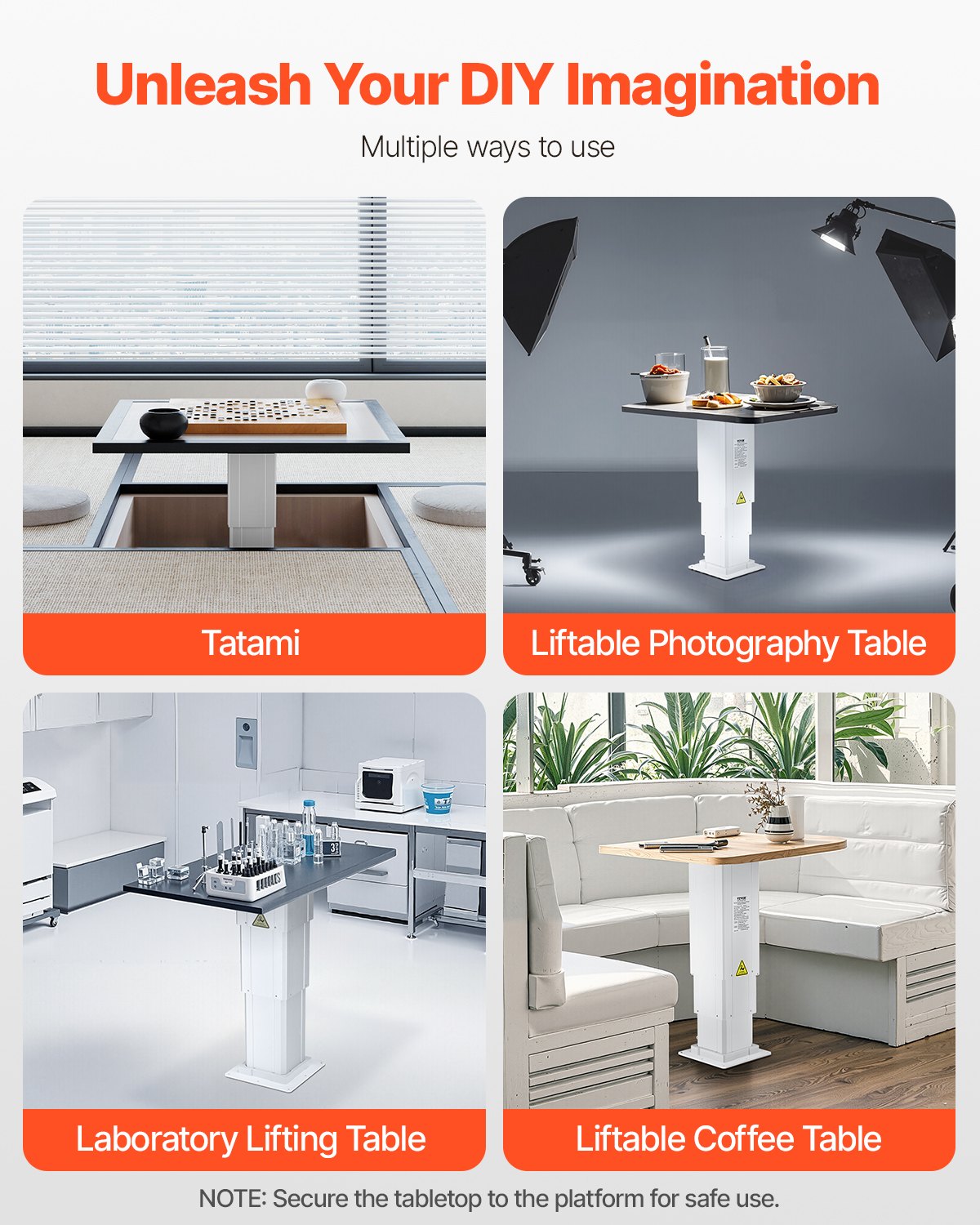 Electric Lifting Column System, 176 lbs Lift Table, 14.2-31.1 in Height Range, Three-stage Adjustable Desk Column, Telescopic Table Leg, Comes with Power-Supply Option to Control up/Down Motion