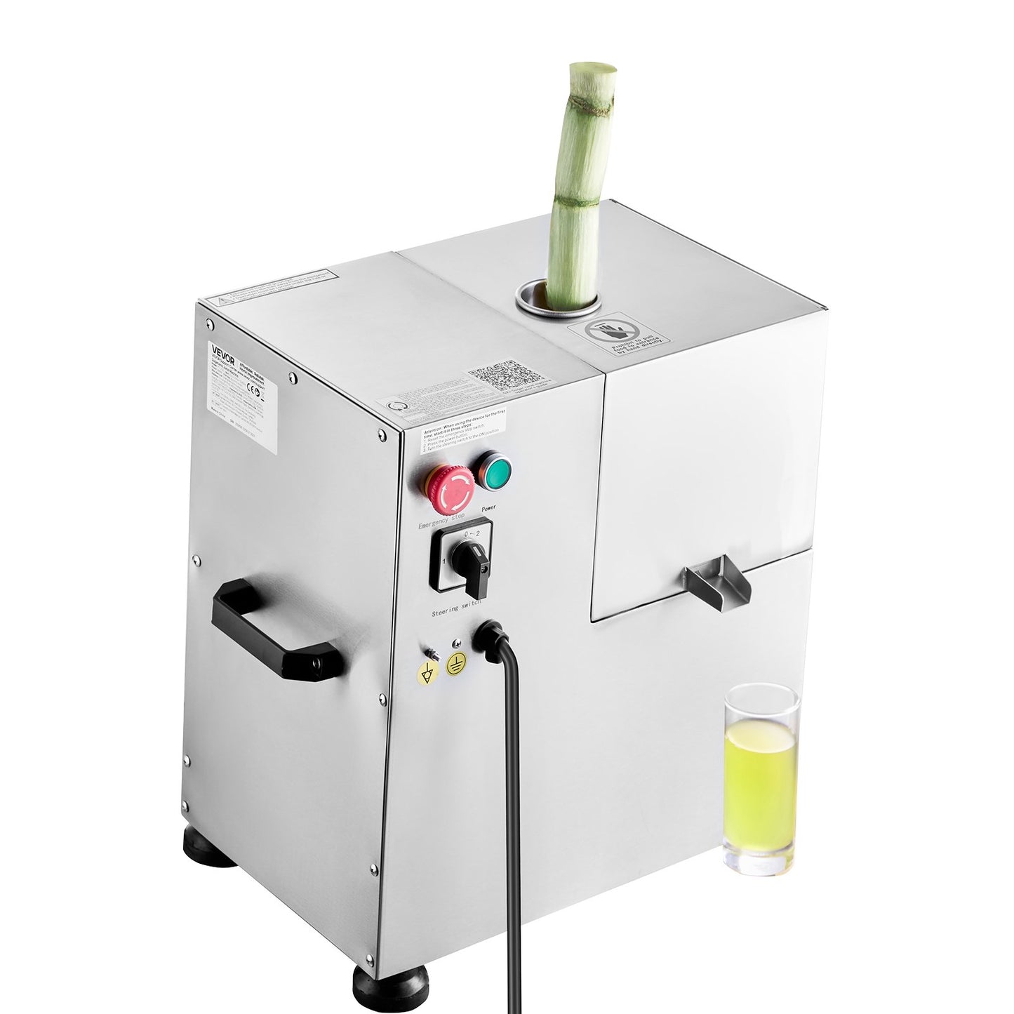 Commercial Sugar Cane Juicer, 800W Electric Sugarcane Juicer Machine with 661LBS/H High Output, 4 Stainless Steel Rollers, Sugar Cane Press Juice Extractor Squeezer for Home/Commercial Use