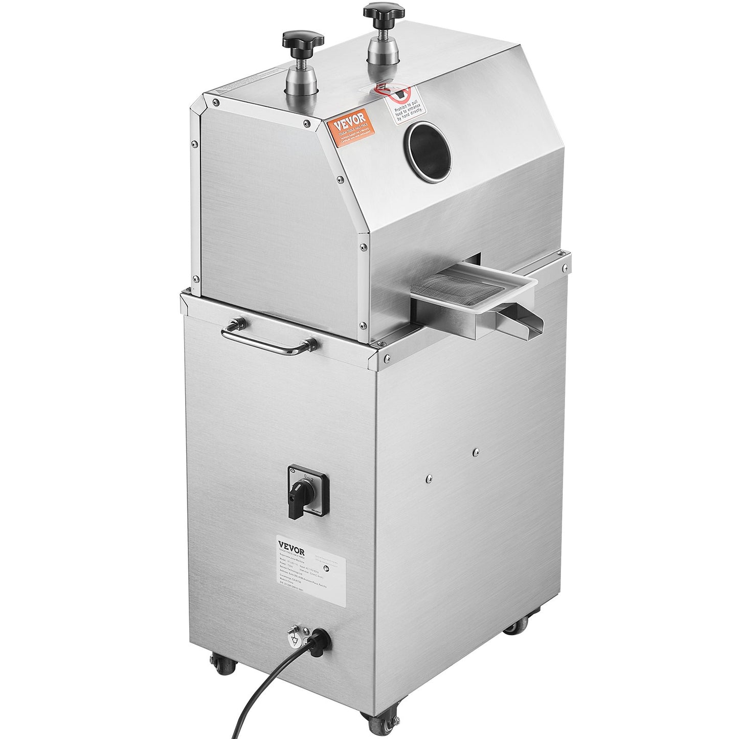 750W elektrisk sockerrörsjuicer 661LBS/H Utgång 3 rullar 2,4" stort inlopp