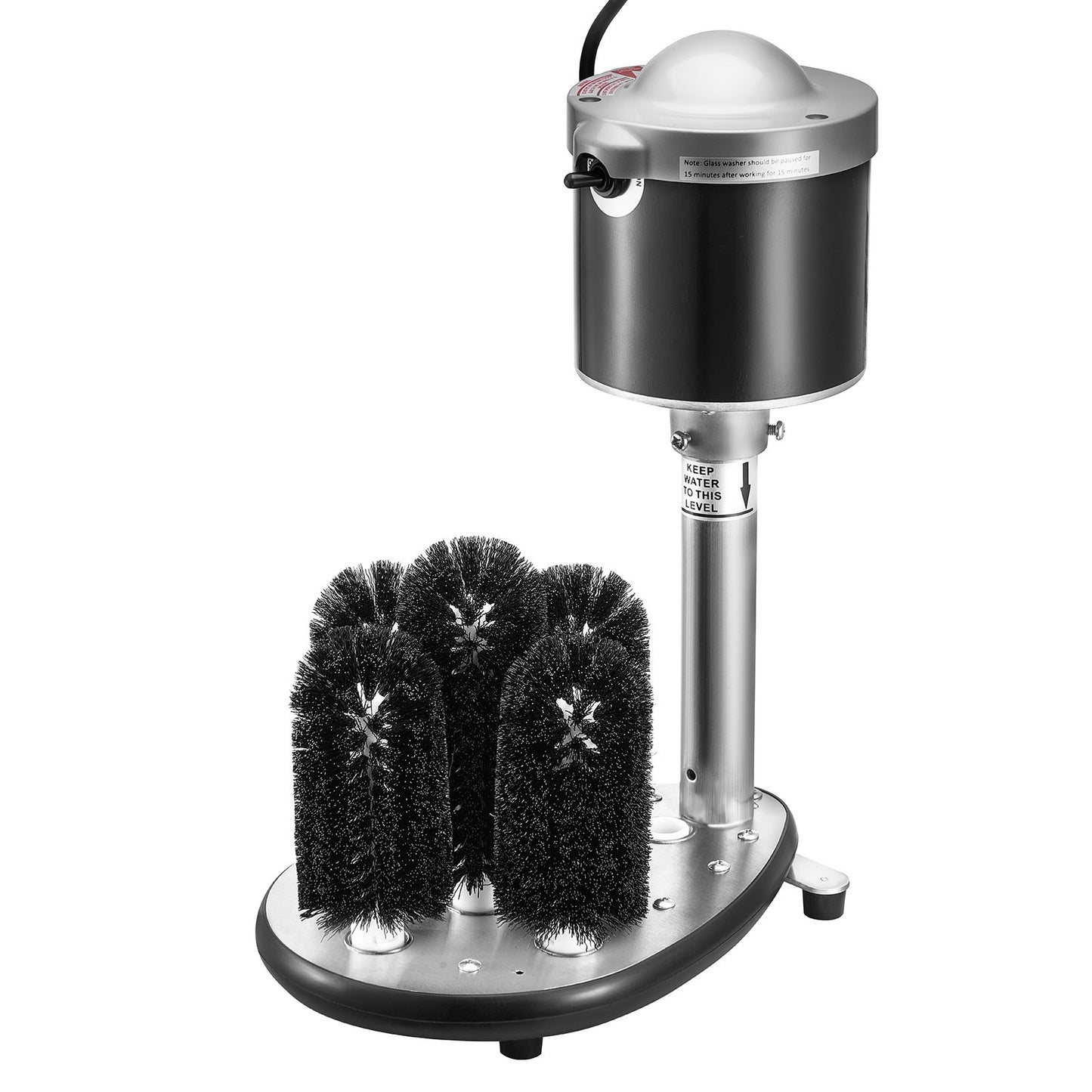 Electric Glass Washer 5-Brush Bar Glass Cleaner 600 Cups/H for Wine Glass