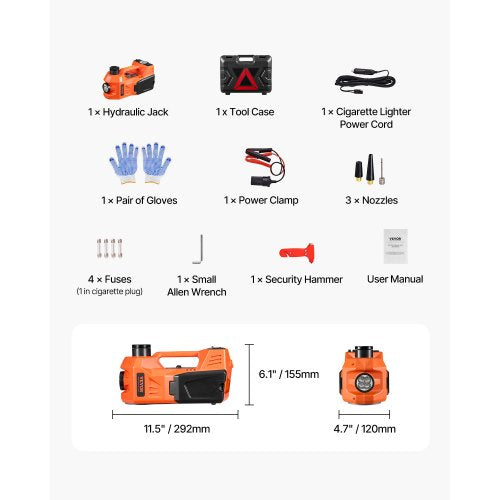 adjustable electric car jack 5 ton /11000 lbs jack kit with safe hammer | EU