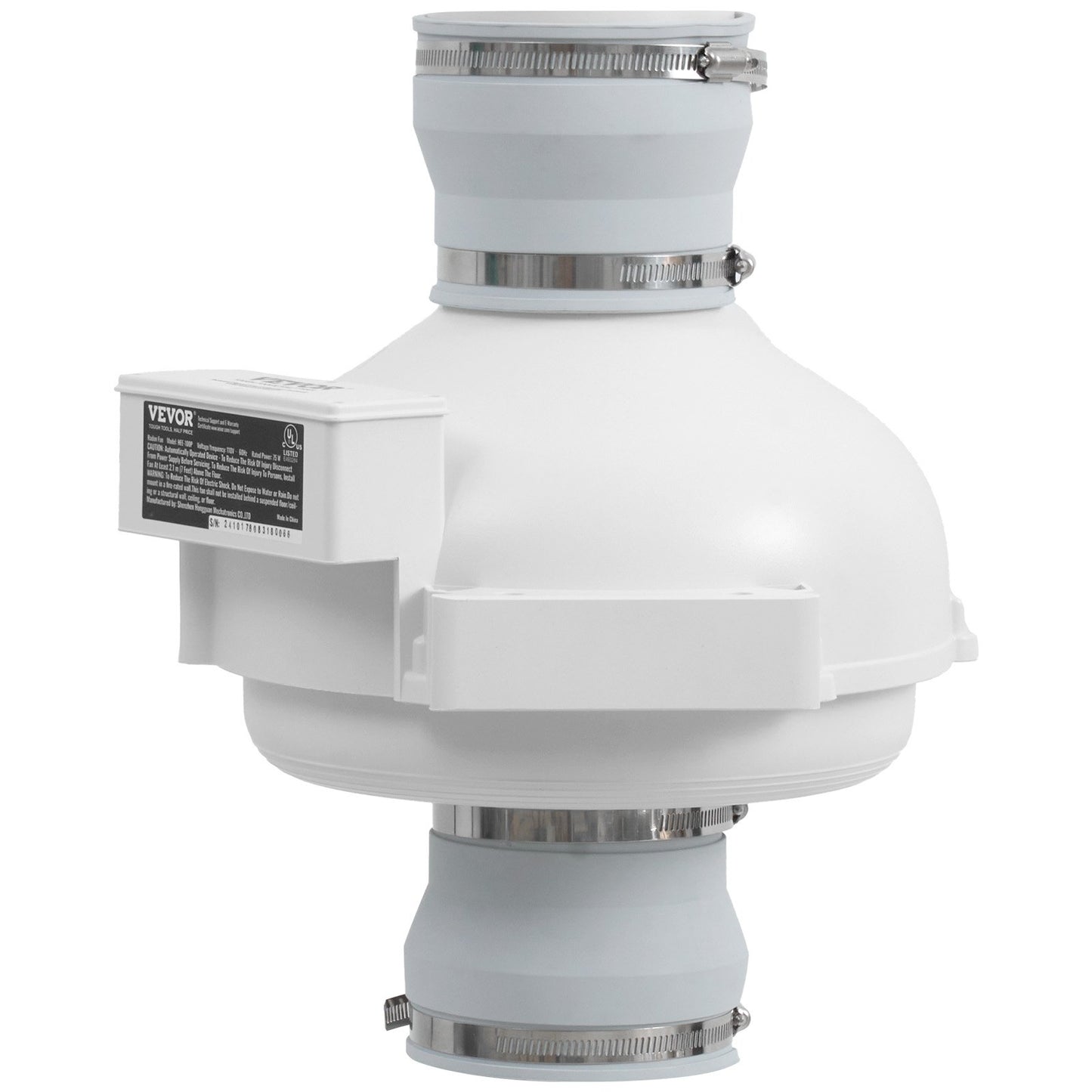 4" to 4.5" Radon Mitigation Fan System Kit Quiet 260 CFM Inline Duct Fan