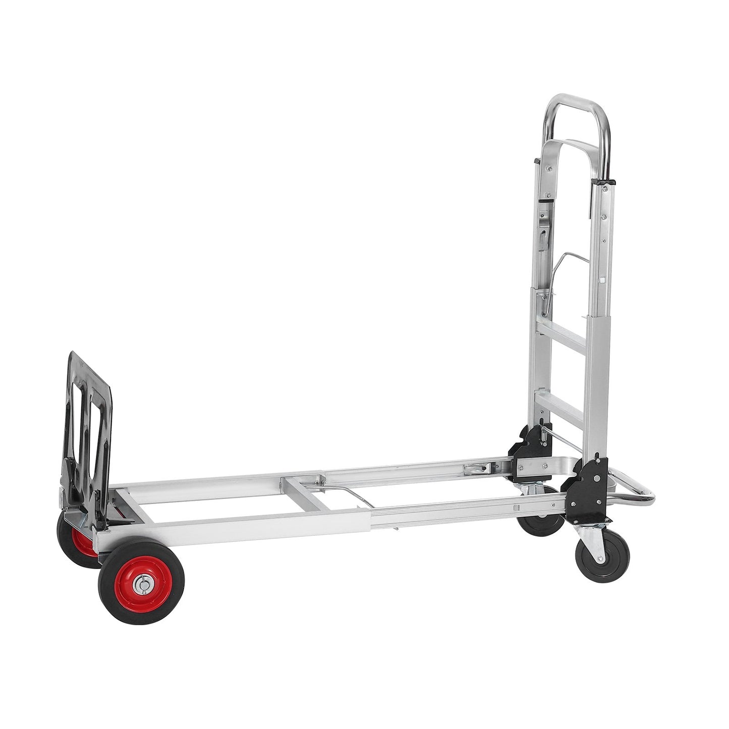 Aluminium Handtruck, 2 i 1, 400 lbs lastkapacitet, Heavy Duty Industriell Cabriolet hopfällbar Handtruck och Dolly, Utility Cart konverterar från Handtruck till plattformsvagn med gummihjul