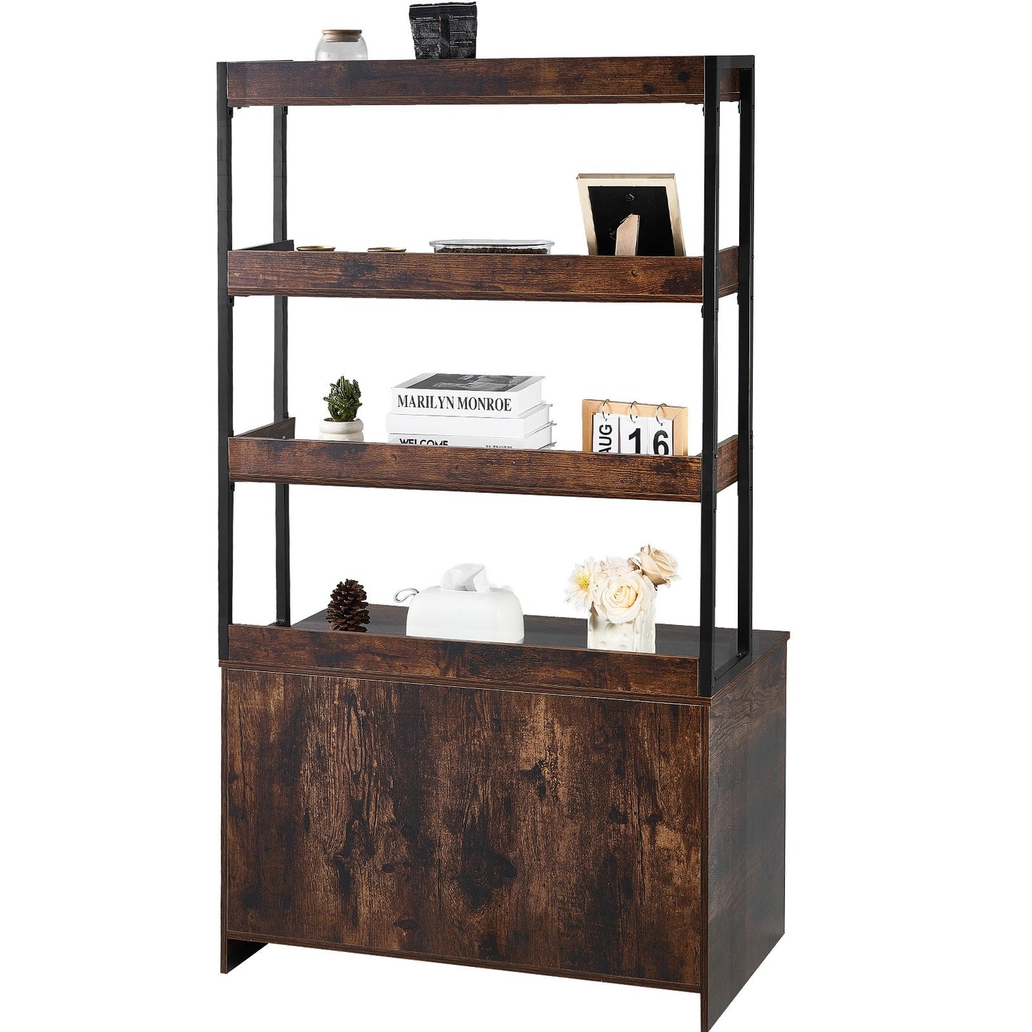 Katzentoilettenschrank, Katzentoilettenmöbel aus Holz versteckt mit 3 Regalen