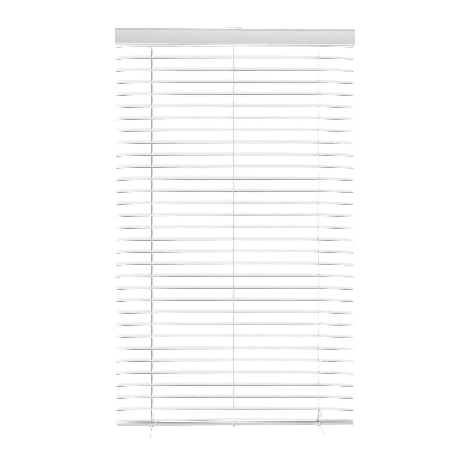 Faux Wood Blinds, 2" Slat, 34.5" W x 60" H, Cordless Window Blinds and Shades with Decorative Board, Easy to Clean and Simple Light Adjustment, for Room Darkening, Home Interior Windows, White