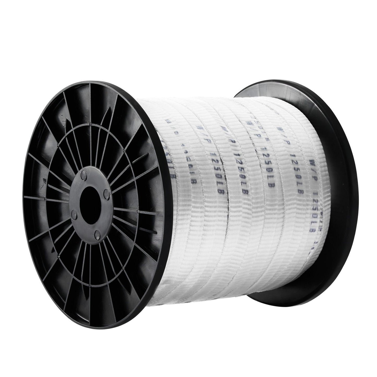 Polyester dragtejp, 1/2" x 528" Mule Tejp platt rep, 1250 lbf dragkapacitet, tryckt nätkabeldragande tejp för förpackning, trädgårdsarbete, kommersiell el, ledningsarbete, vit