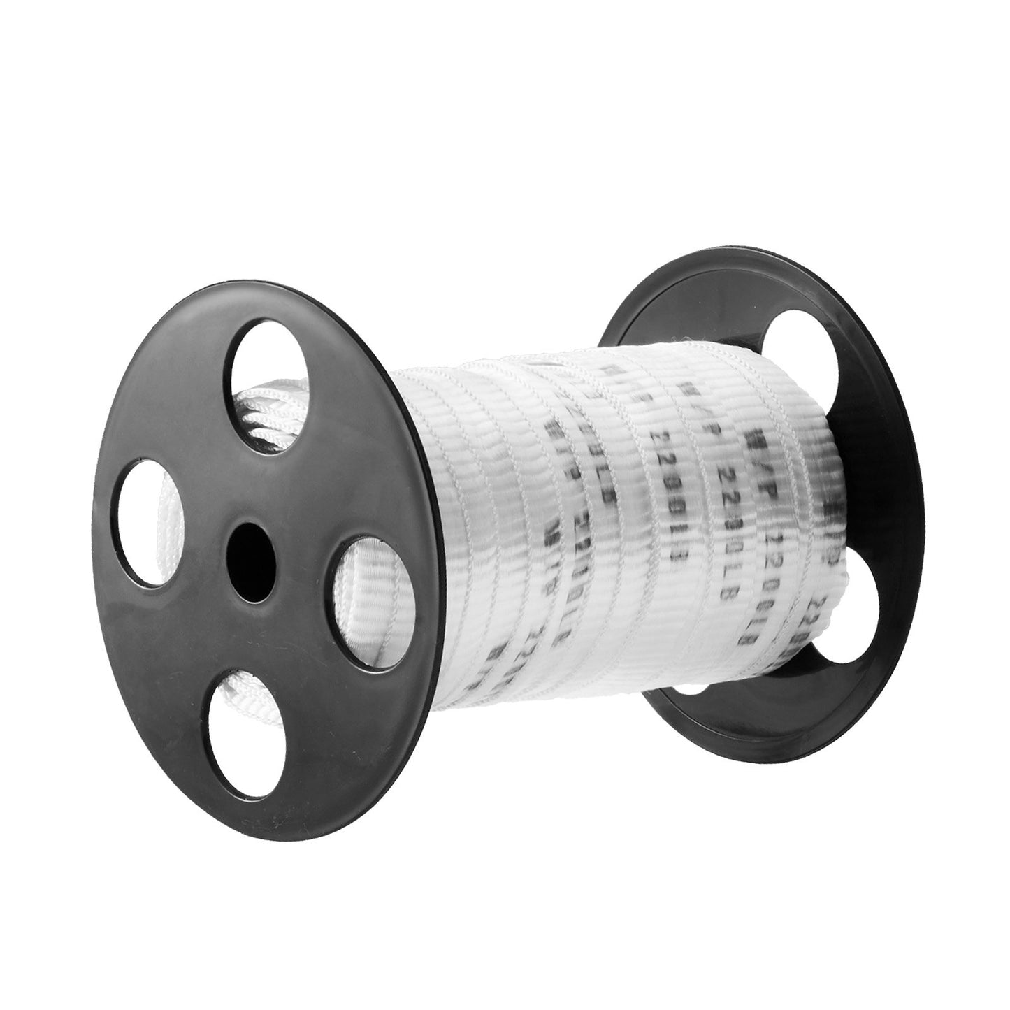 Polyester dragtejp, 5/8" x 108" Mule Tejp platt rep, 2200 lbf dragkapacitet, tryckt nätkabeldragningstejp för förpackning, trädgårdsarbete, kommersiell el, ledningsarbete, vit