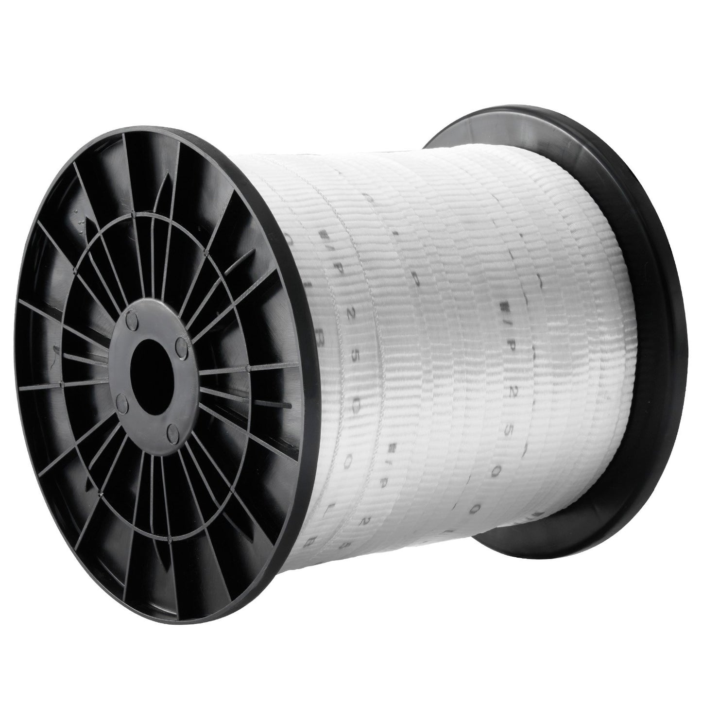 Polyester dragtejp, 3/4" x 318" Mule Tejp platt rep, 2500 lbf dragkapacitet, tryckt nätkabeldragningstejp för förpackning, trädgårdsarbete, kommersiell el, ledningsarbete, vit