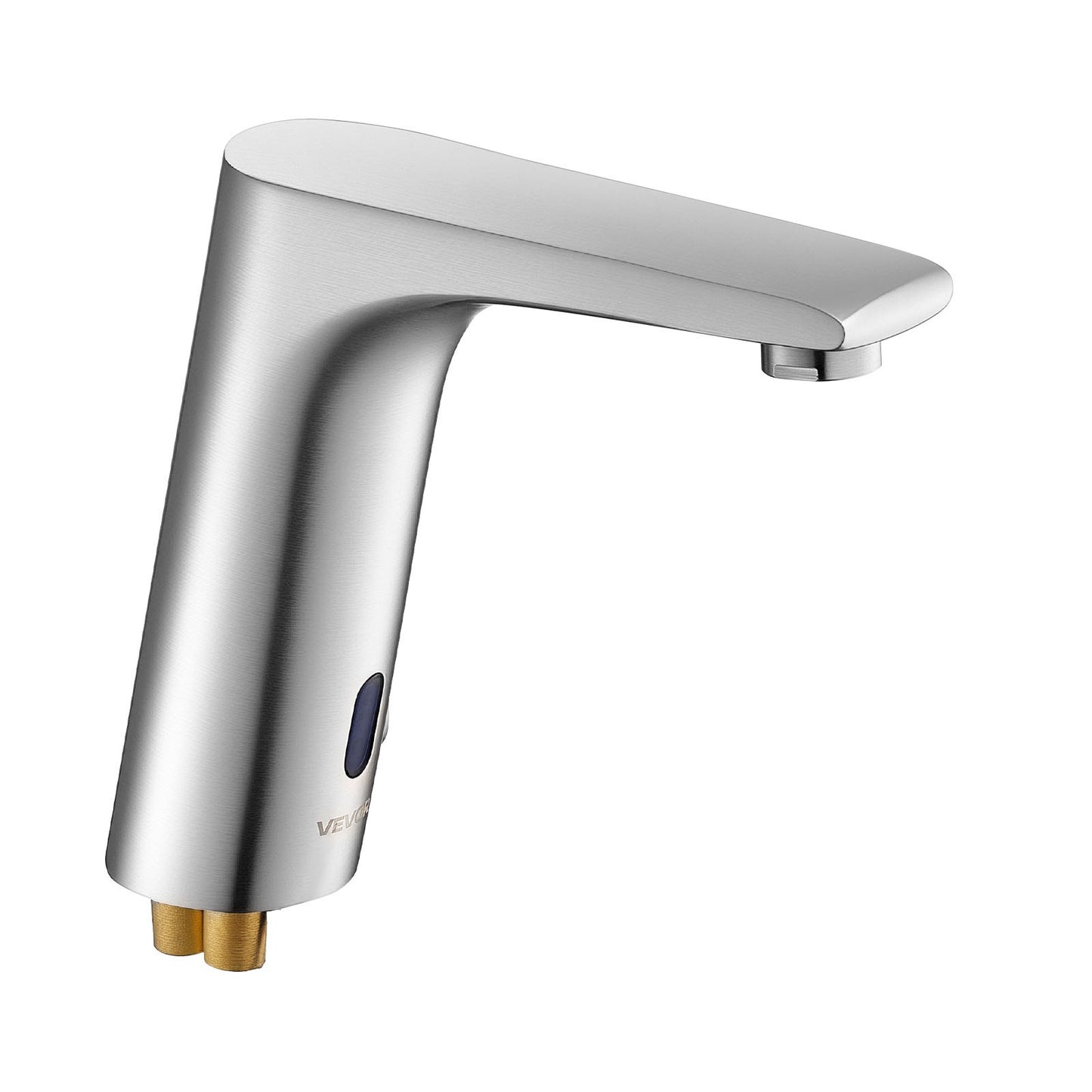 Touchless Bathroom Sink Faucet, Automatic Motion Sensor Restroom Toilet Faucet, HandsFree Adjustable Cold Hot Single Handle Water Mixer Battery Operated for 9/16 in Pipe,Brushed Nickel Silver