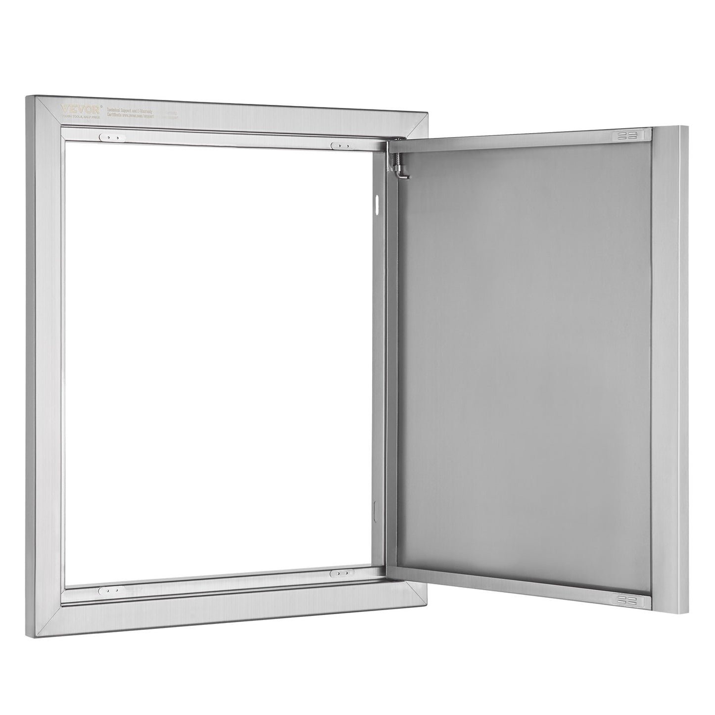 BBQ Access Door, 18W x 21H Inch Single Outdoor Kitchen Door, Stainless Steel Flush Mount Door, Wall Vertical Door with Recessed Handle, for BBQ Island, Grilling Station, Outside Cabinet
