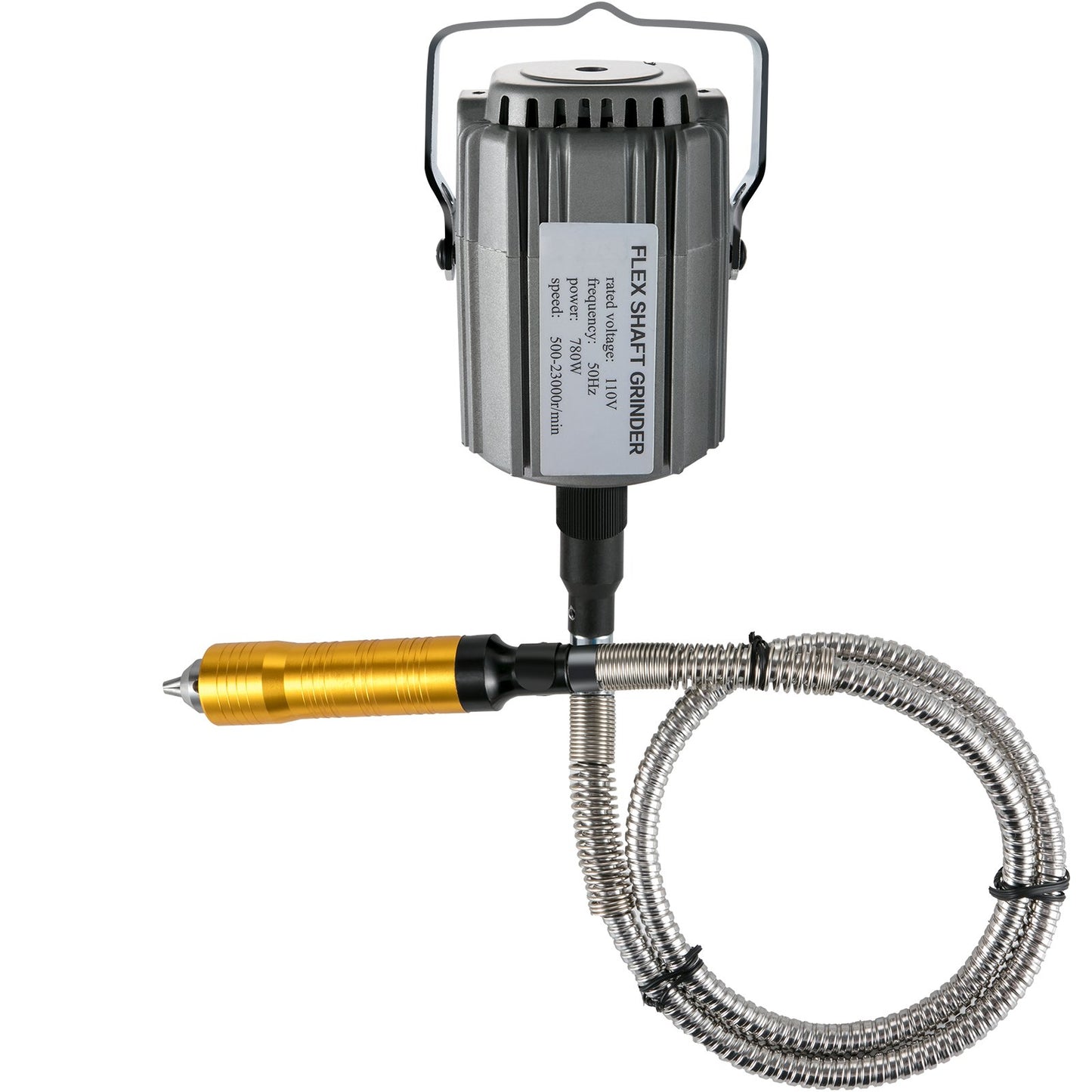 Flex Shaft Slipmaskin 780W Roterande Verktyg 500-23000RPM Rotary Carver med 1/4" 3-Käft Chuck & Steglös Fotpedal Hängande Slipmaskin 131ST Tillbehör för Smycken Polering Slipning DIY