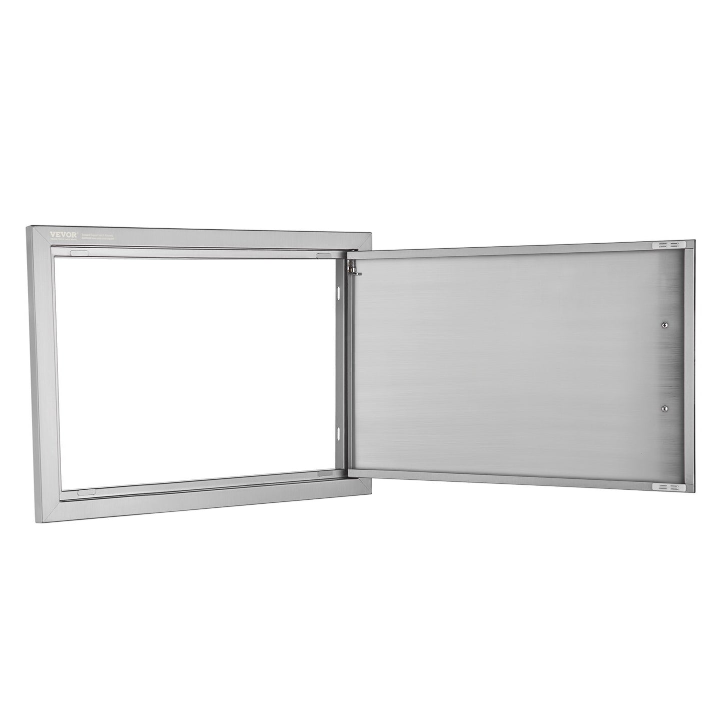 BBQ Access Door, 24W x 17H Inch Single Outdoor Kitchen Door, Stainless Steel Flush Mount Door, Wall Vertical Door with Handle, for BBQ Island, Grilling Station, Outside Cabinet