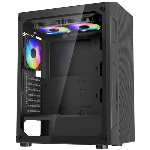 Mid-Tower ATX PC-Gaming-Gehäuse Computergehäuse mit 3 x 120 mm ARGB-Lüftern | EU