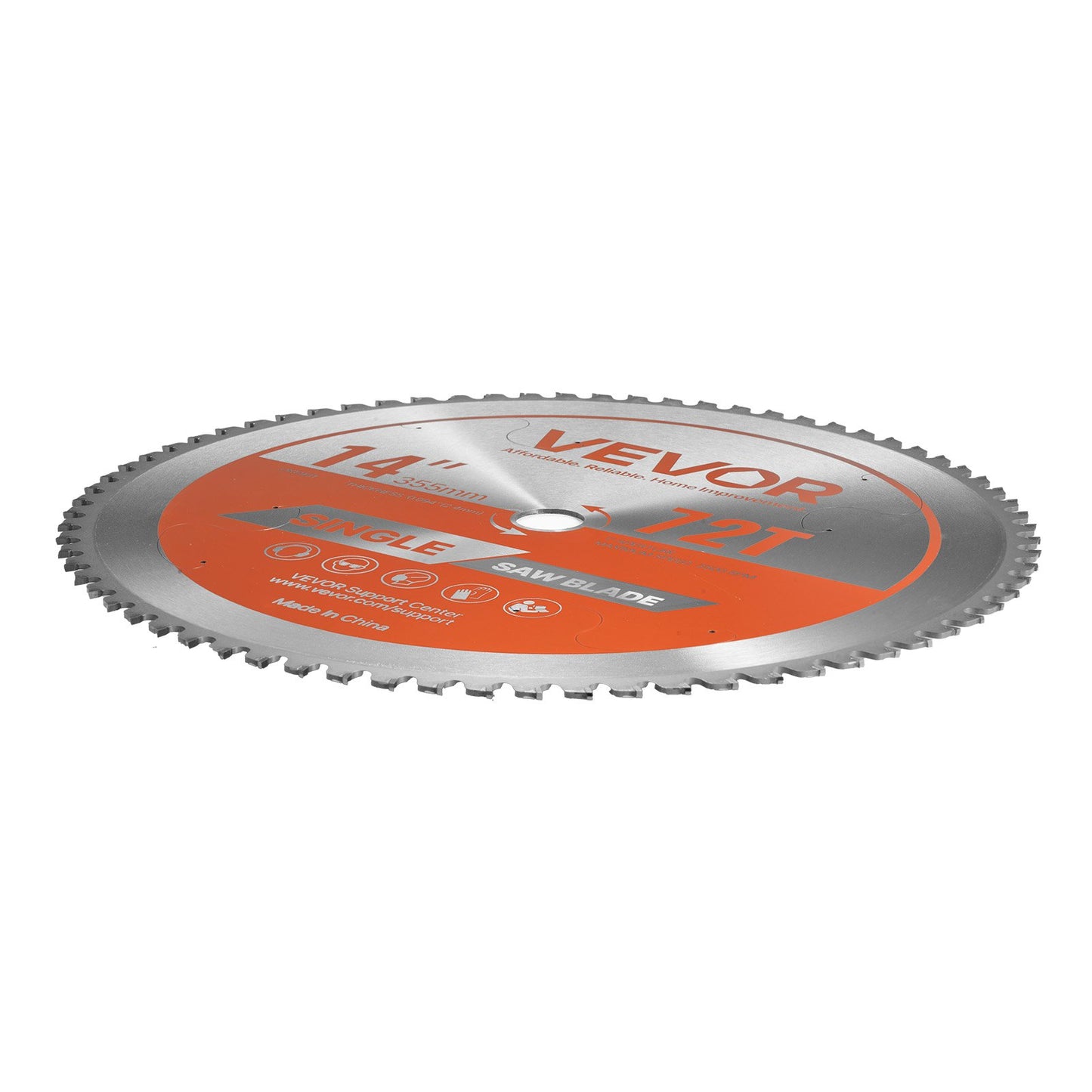 Circular Saw Blade, 14 inch Diameter, 72 Sharp Alloy Teeth, 1 inch Arbor, Fine Finish, Metal Cutting Blade for Circular Saw, with Noise-Reducing Heat Vents, for Cutting Steel and Aluminum