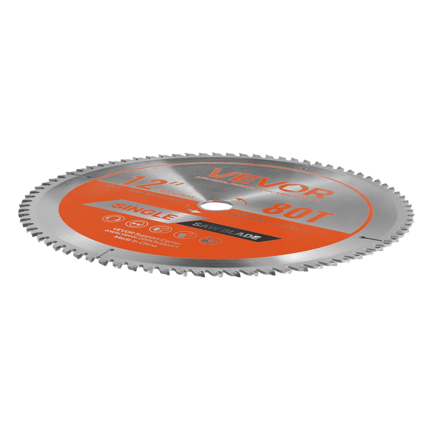 Circular Saw Blade, 12 inch Diameter, 80 Sharp Alloy Teeth, 1 inch Arbor, Fine Finish, Wood Cutting Blade for Circular Saw, with Noise-Reducing Heat Vents, for Cutting Plywood, OSB, Hardwood