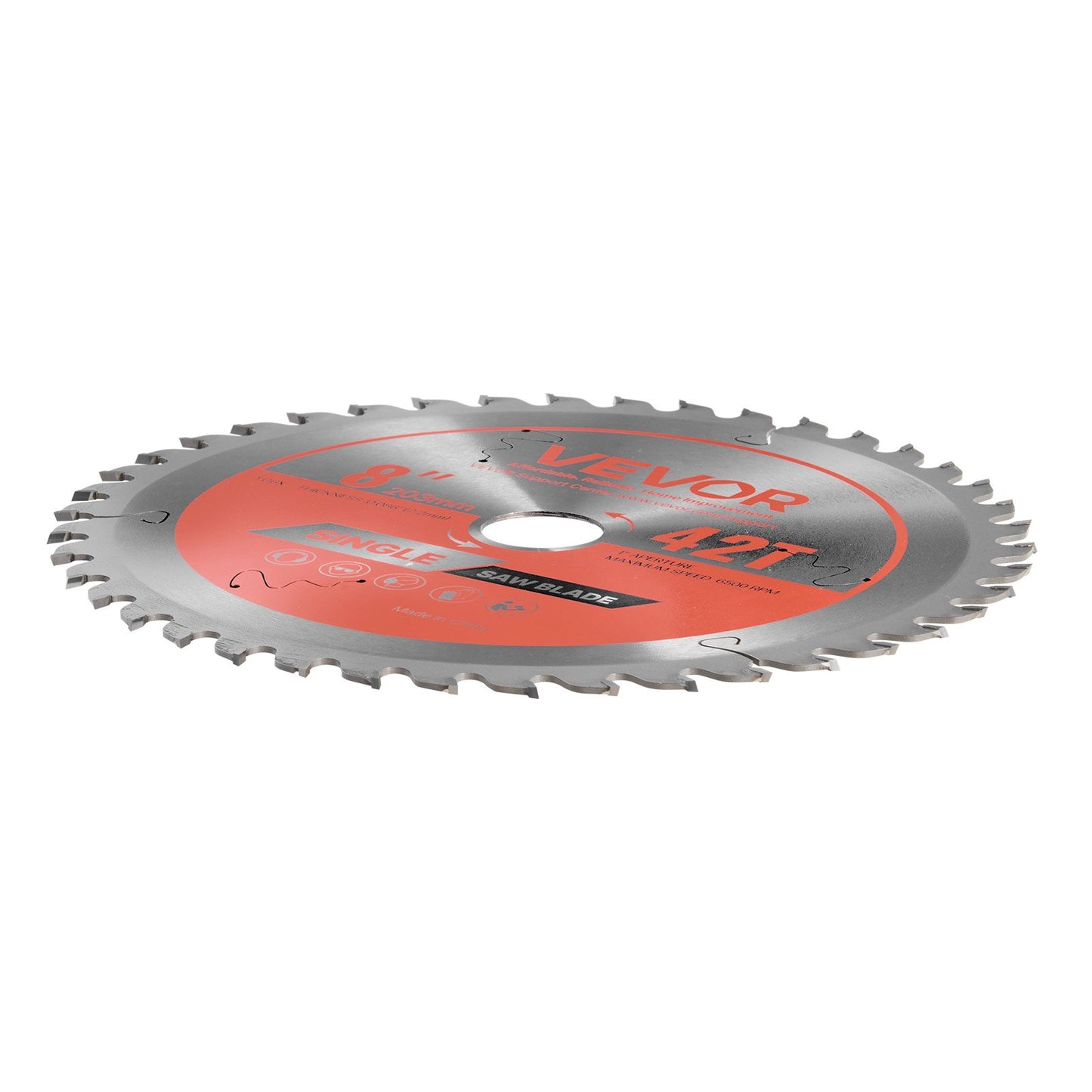 Circular Saw Blade, 8 inch Diameter, 42 Sharp Alloy Teeth, 1 inch Arbor, Fine Finish, Wood Cutting Blade for Circular Saw, with Noise-Reducing Heat Vents, for Cutting Plywood, OSB, and Hardwood
