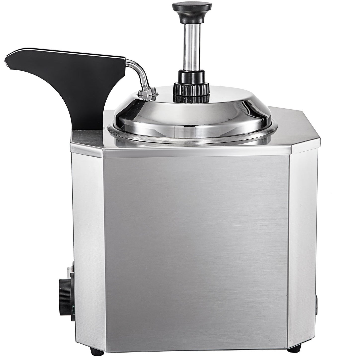 Cheese Dispenser with Pump, 2.6 Qt Capacity Cheese Warmer, Stainless Steel Hot Fudge Warmer with Pump 650W Cheese Dispenser, 30-110℃ Temp Adjustable, for Hot Fudge Cheese Caramel