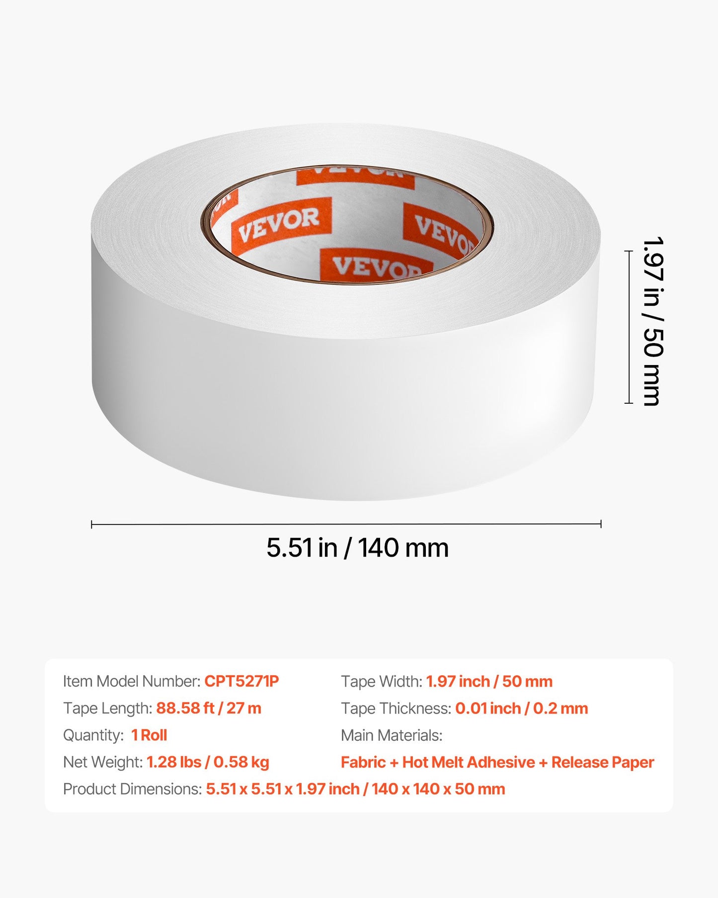 Double Sided Carpet Tape, 2 Inch x 30 Yards, Strong Adhesive and Residue-Free, Heavy-duty Sticker Rug Tape Grippers for Area Rugs, Carpets, Laminate, Tile, Concrete, and Hardwood Floors