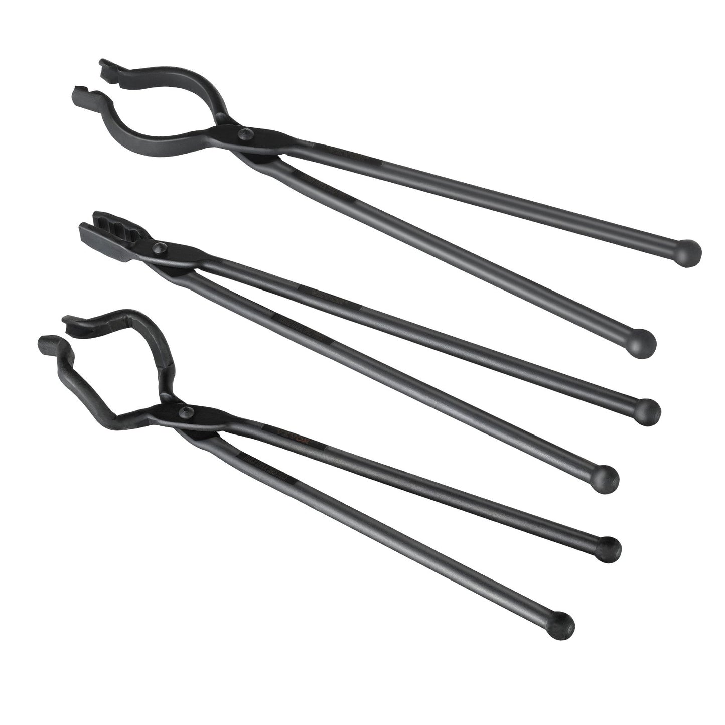 Blacksmith Tongs, 18” 3 PCS, V-Bit Bolt Tongs, Wolf Jaw Tongs and Z V-Bit Tongs, Carbon Steel Forge Tongs with A3 Steel Rivets, for Beginner and Seasoned Blacksmiths, Bladesmiths and Craftsmen