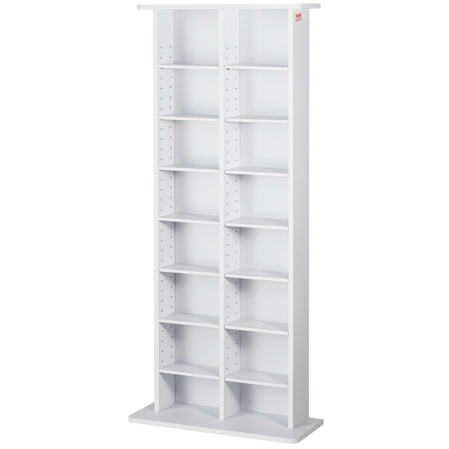 Media Storage Cabinet 8 Layers Adjustable DVD Shelves Holds 464 CDs White