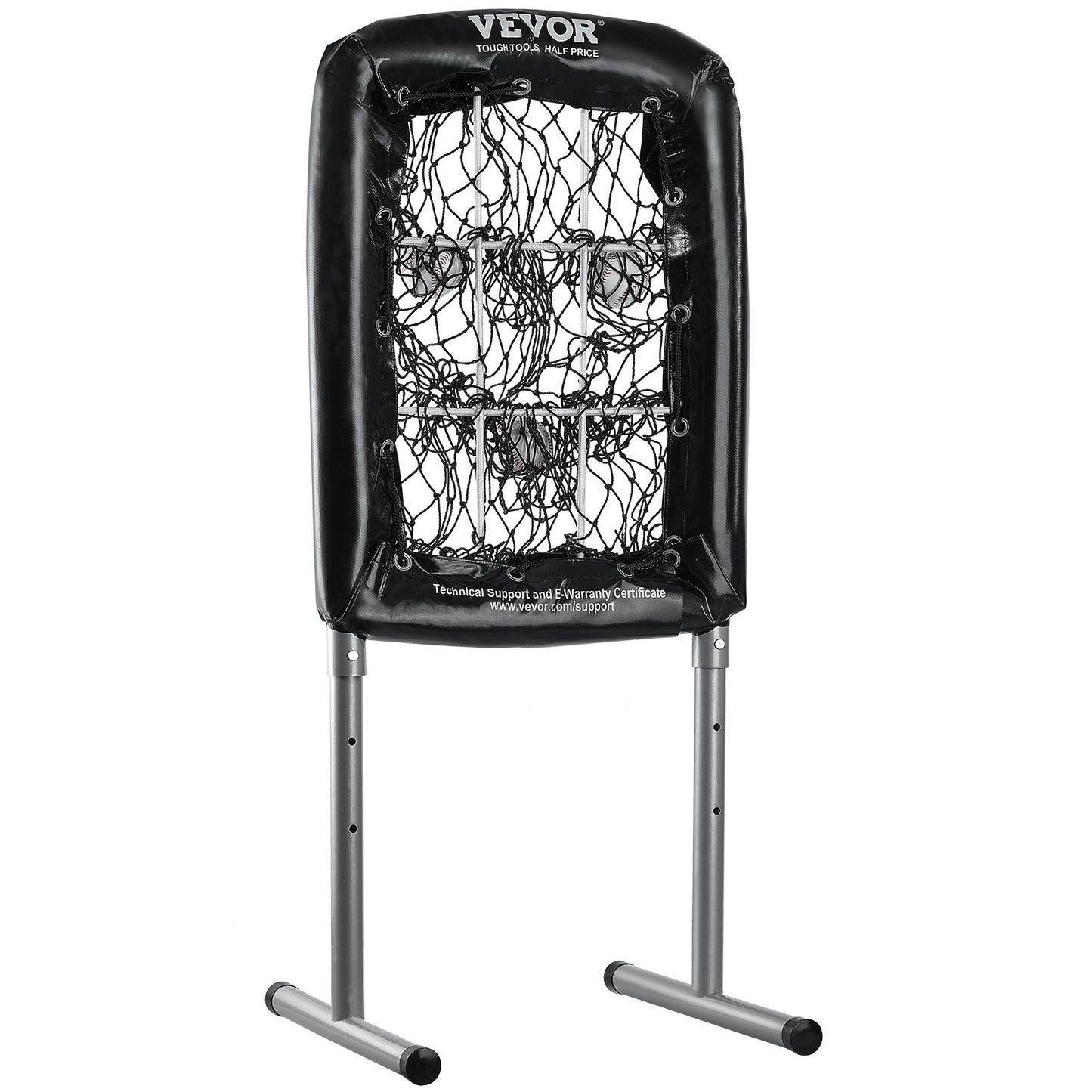 9-Loch-Baseballnetz, 21"x29" Softball-Baseball-Trainingsgerät für Schlagübungen, robuste, höhenverstellbare Trainingshilfe mit Schlagzone und 4 Bodenpfählen, für Jugendliche und Erwachsene