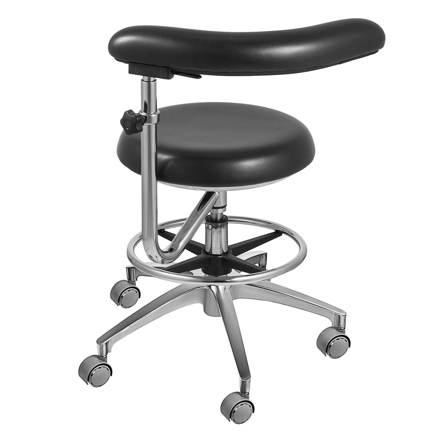 Medical Dental Stool Dentist Chair with 360 Degree Rotation Armrest PU Leather Assistant Stool Chair Height Adjustable Doctor Chair