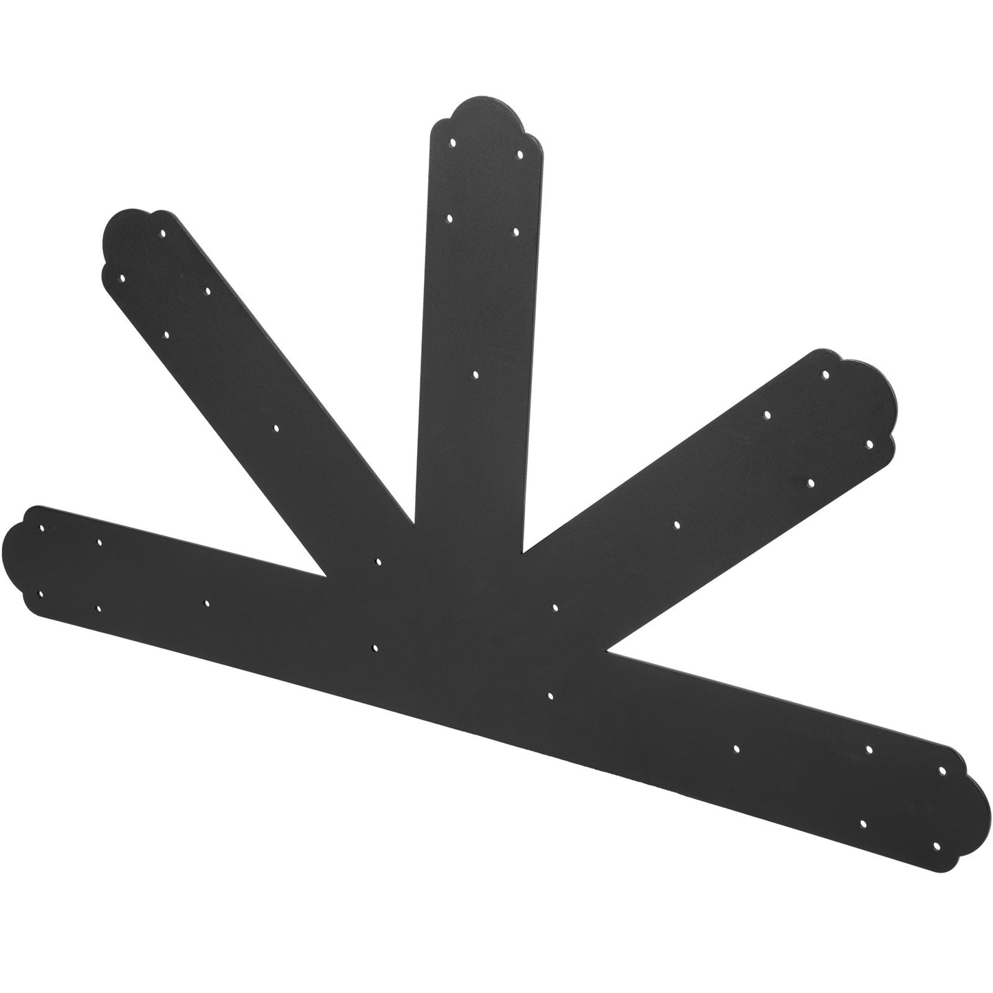 Gable Plate, Black Powder-Coated Truss Connector Plates, 12:12 Pitch Gable Bracket, 4 mm / 0.16\" Steel Truss Nail Plates, Decorative Gable Plate with Bolts for Wooden Beam Use