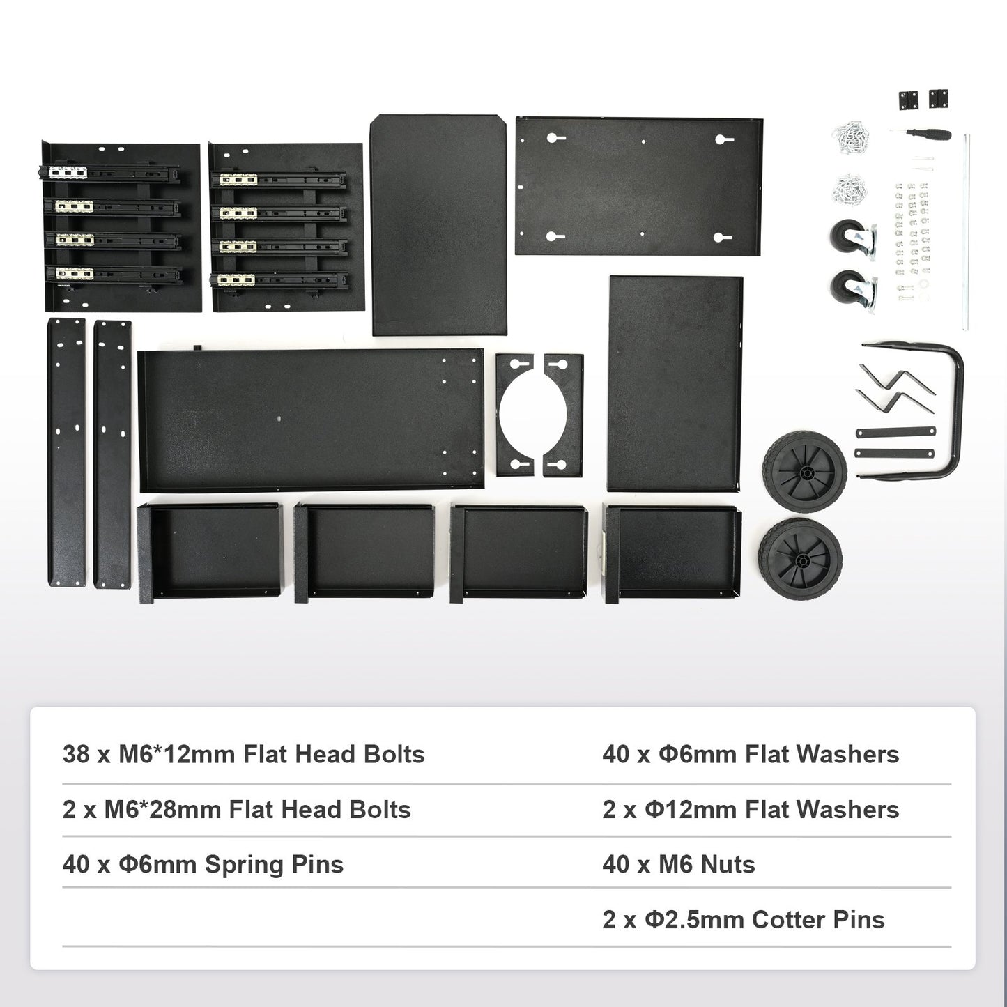 Welding Cart, 2-Tier 4 Drawers Welder Cart with 265 LBS Weight Capacity, 360° Swivel Wheels, Tank Storage Safety Chains, Heavy Duty Rolling MIG Welder Cart for Mig Welder and Plasma Cutter