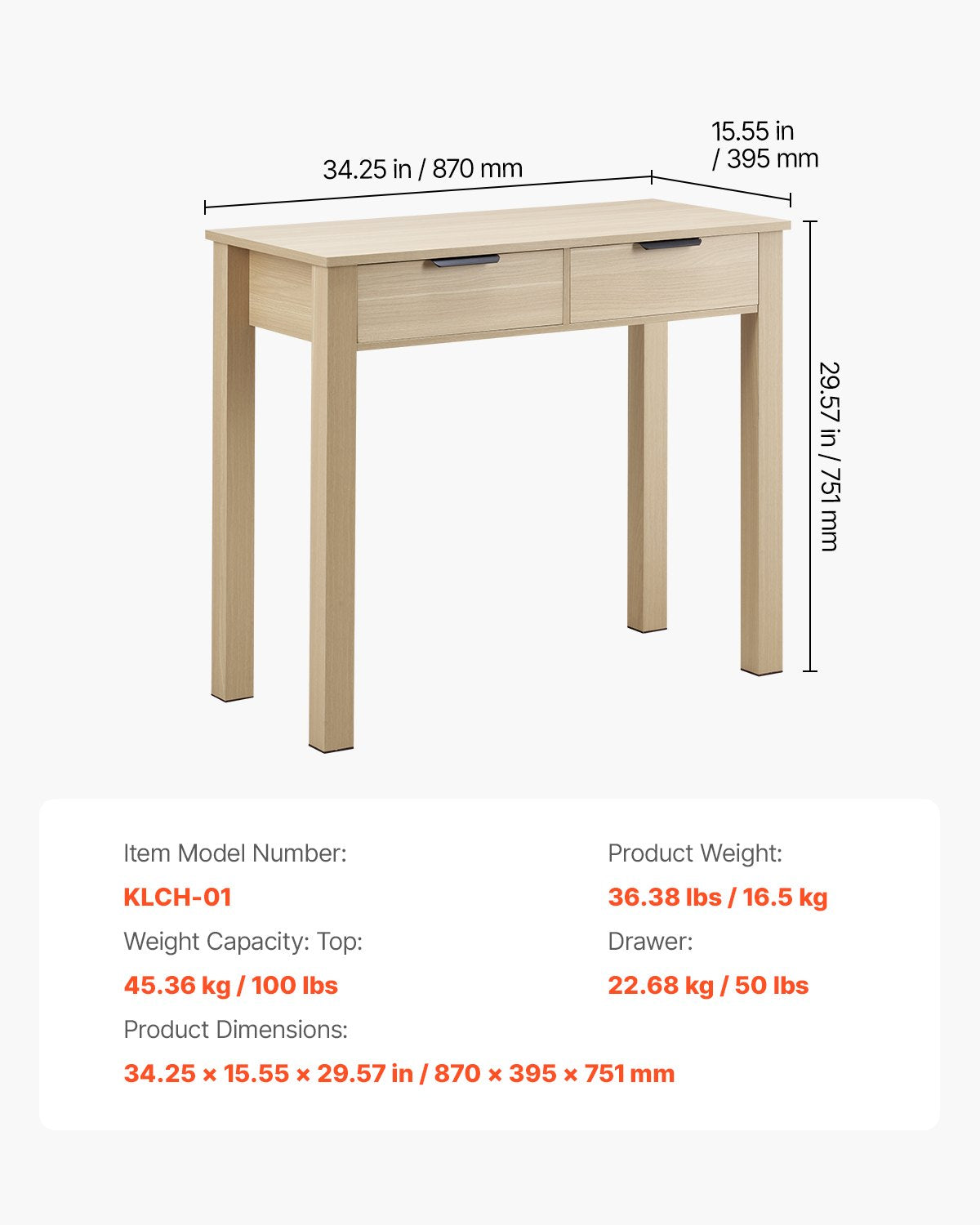 Small Desk with Drawers, Kids Desk for Bedroom, Modern Simple Study Table for Drawing, Reading, Writing, Rectangle MDF Furniture Study Storage Table for Home, Office, Light Wood