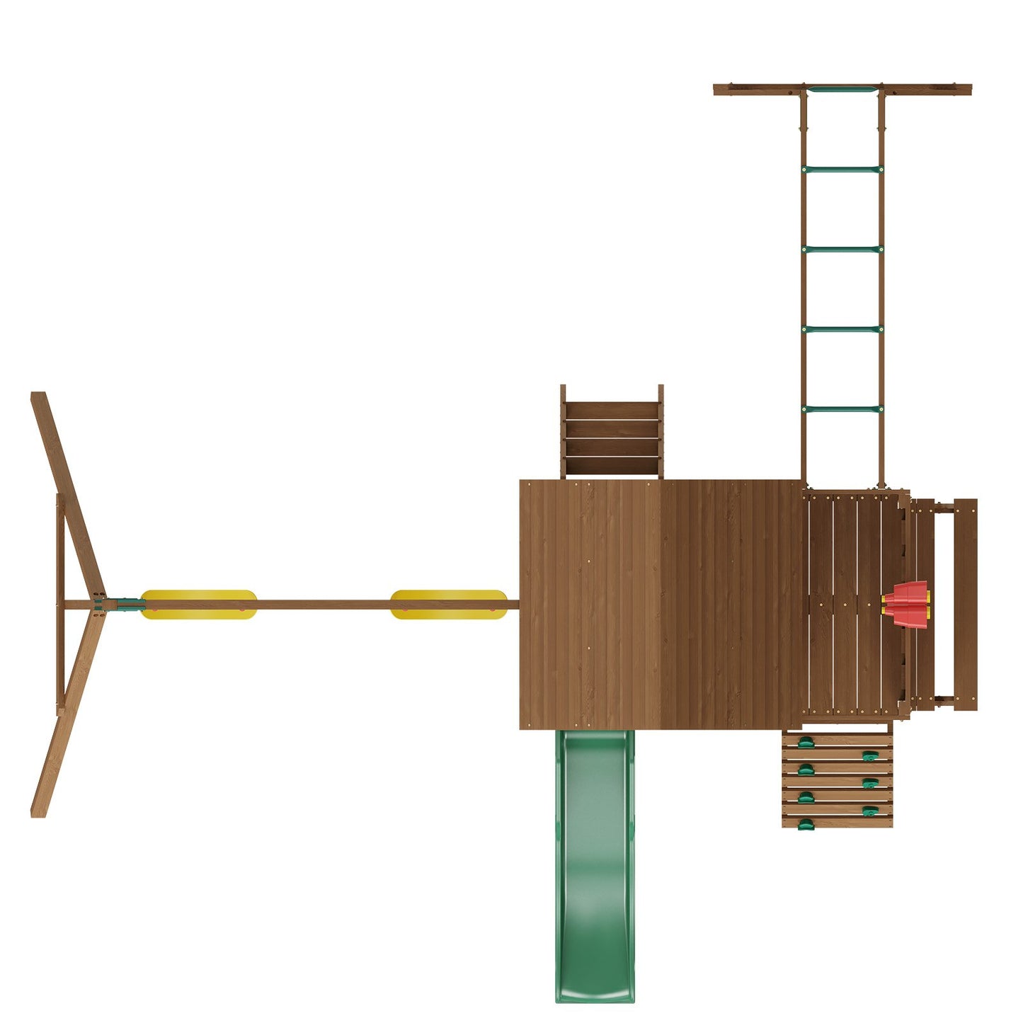 Holzschaukeln 10 in 1 Outdoor-Spielplatz-Set 6 FT Slide Upper Fort