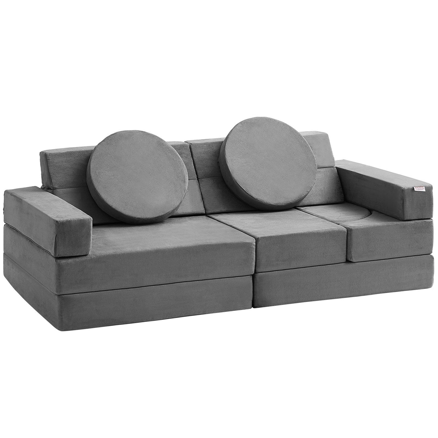 Play Sofa, 15 pcs Modular Kids Nugget Sofa, Toddler Foam Sofa with 25D High Density Sponge for Playing, Creating, Sleeping, Imaginative Kids Furniture for Bedroom and Playroom