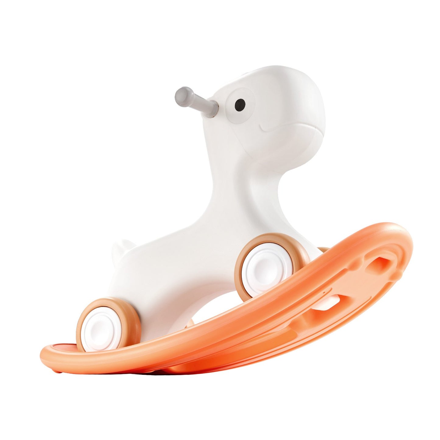 3-in-1-Schaukelpferd für Kleinkinder von 1–3 Jahren, Baby-Schaukelpferd mit abnehmbarem Balance-Board und 4 leichtgängigen Rädern, trägt bis zu 80 lbs HDPE-Material, Kinder-Rutschspielzeug, 40°-Schaukel, Rot