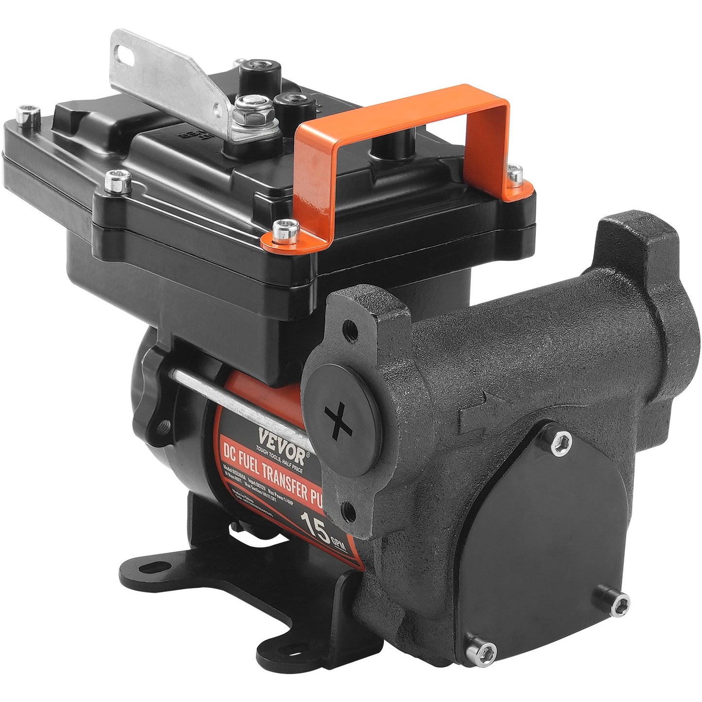 Fuel Transfer Pump 12V 15 GPM 1/4 HP Diesel Pump with Automatic Fuel Nozzle