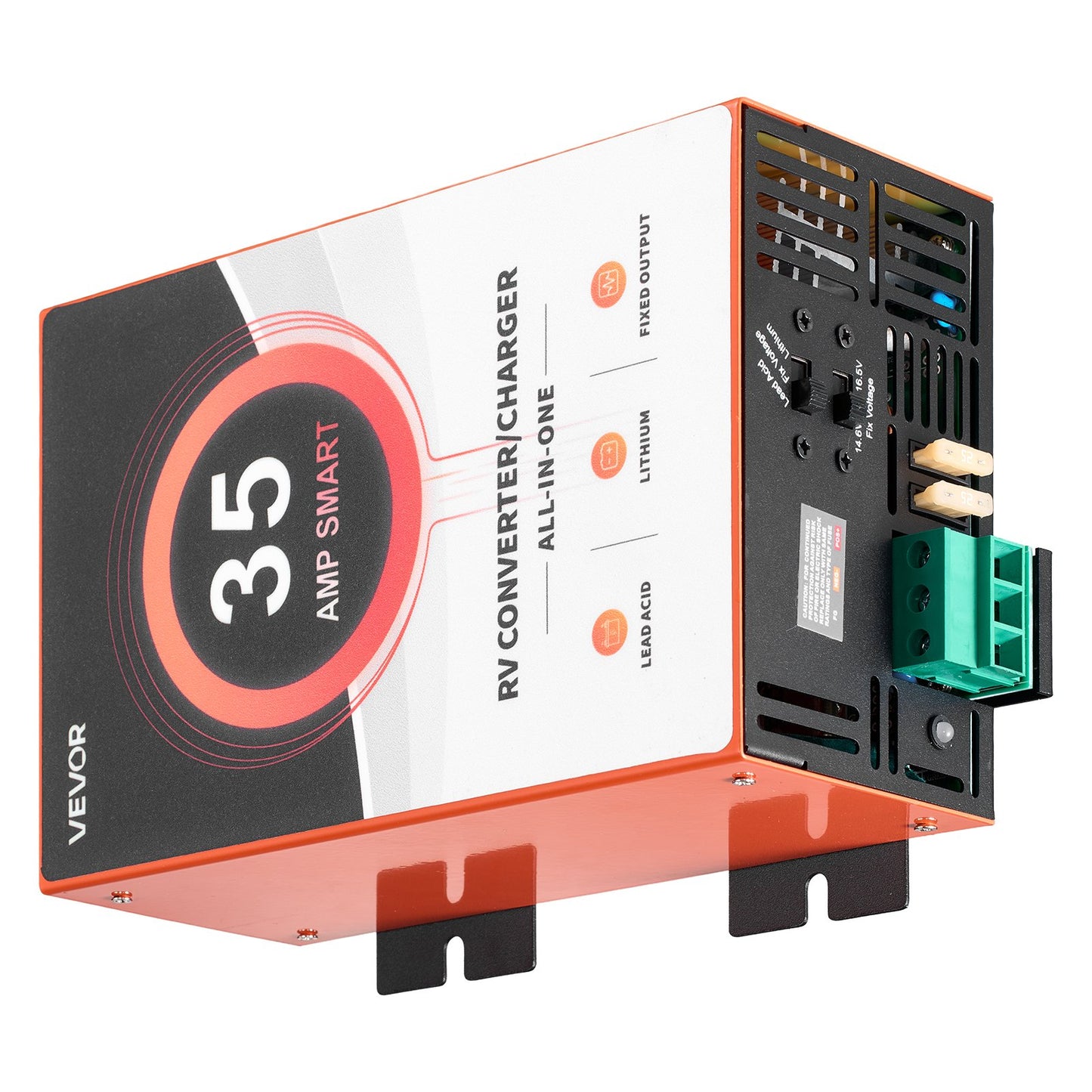 RV Power Converter, 35 Amp, 110V AC to 12V DC RV Converter Battery Charger, 4 Stage Smart Charging, 13V to 16.5V Operating Range, Compatible with Lithium Lead Acid Battery, for Camper Trailer