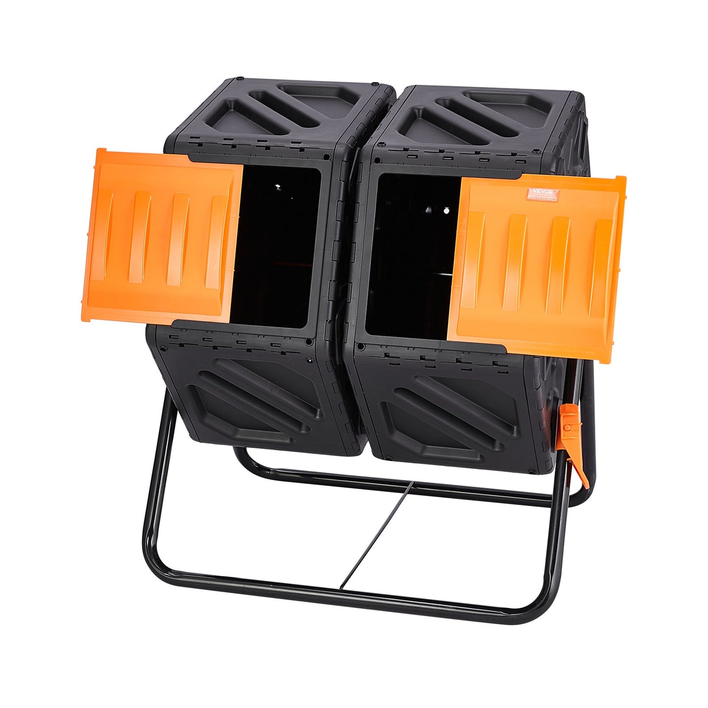 Compost Bin, 37-Gal Dual Chamber Composting Tumbler, High Volume Two Rotating Chambers with 2 Sliding Door and Steel Frame, BPA Free Composter Bin Tumbler for Garden, Kitchen, Yard, Outdoor