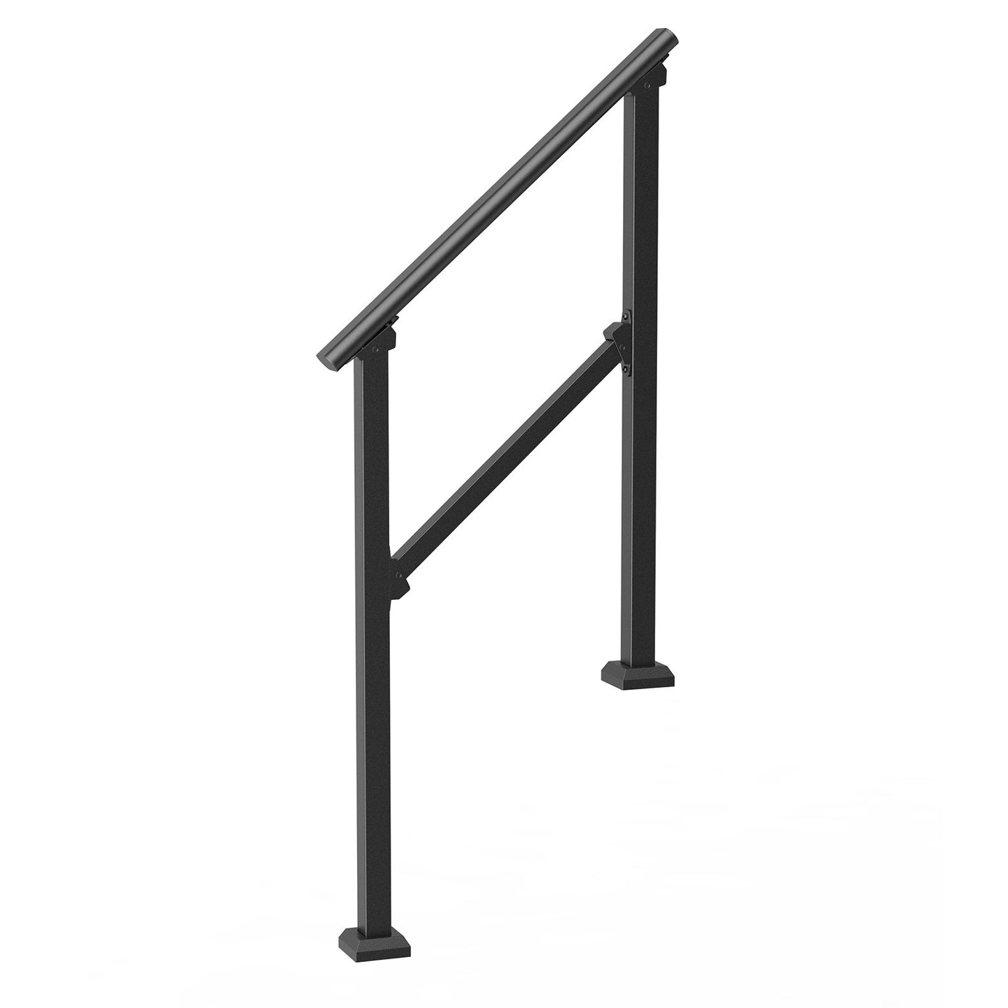 2-3 Handrails for Outdoor for Seniors Porch Deck Black Square Tube Steel