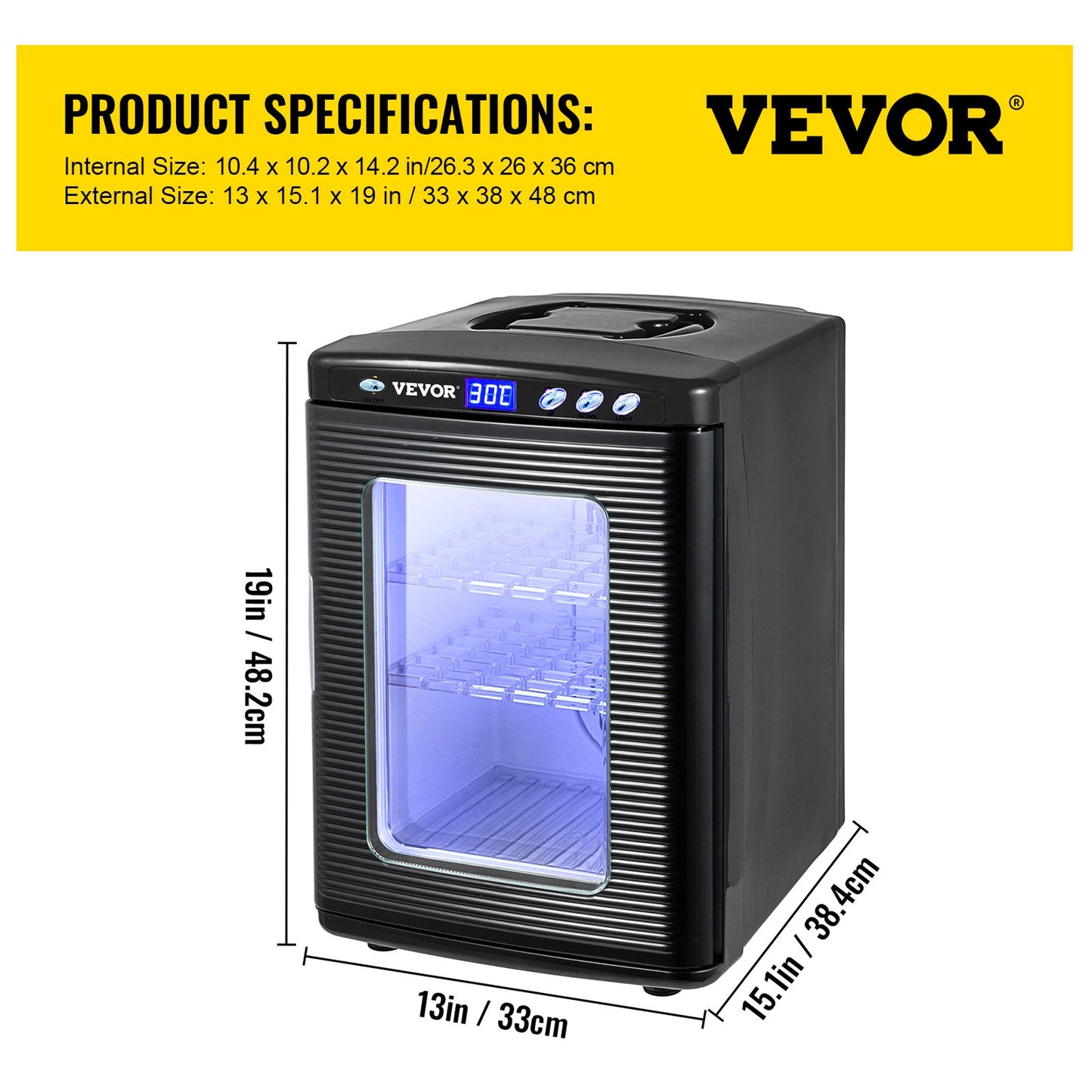 Egg Incubator and Hatcher 25L Black Reptile Egg Incubator 5-42°C Scientific Hatcher Heating Bright LED Digital Display For Small Animals