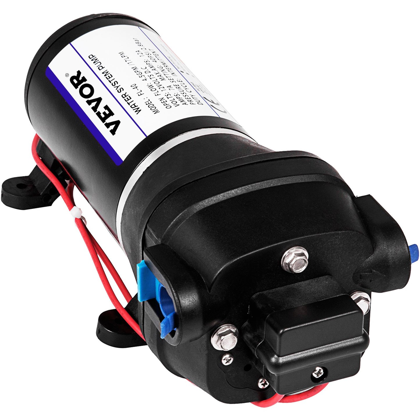 Wasserdruck-Membranpumpe, 12 V FL-40 Hochdruck-Membranwasserpumpe, 40 PSI automatische selbstansaugende Wasserpumpe, 17 l/min Nebelverstärker-Membranpumpe für Wohnwagen, Boot, Wohnmobil, Garten